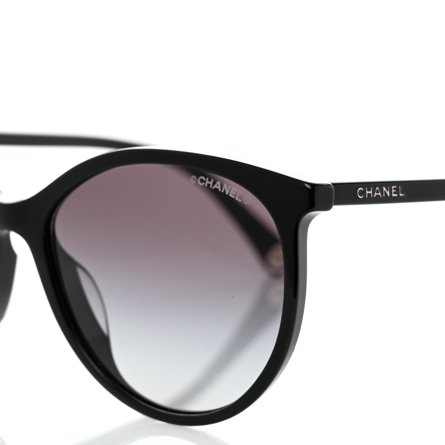 CHANEL Acetate Pantos Cat Eye Sunglasses 5448-A Black