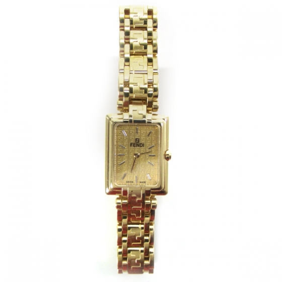 FENDI Stainless Steel 22mm Orologi Quartz Watch Gold 14579