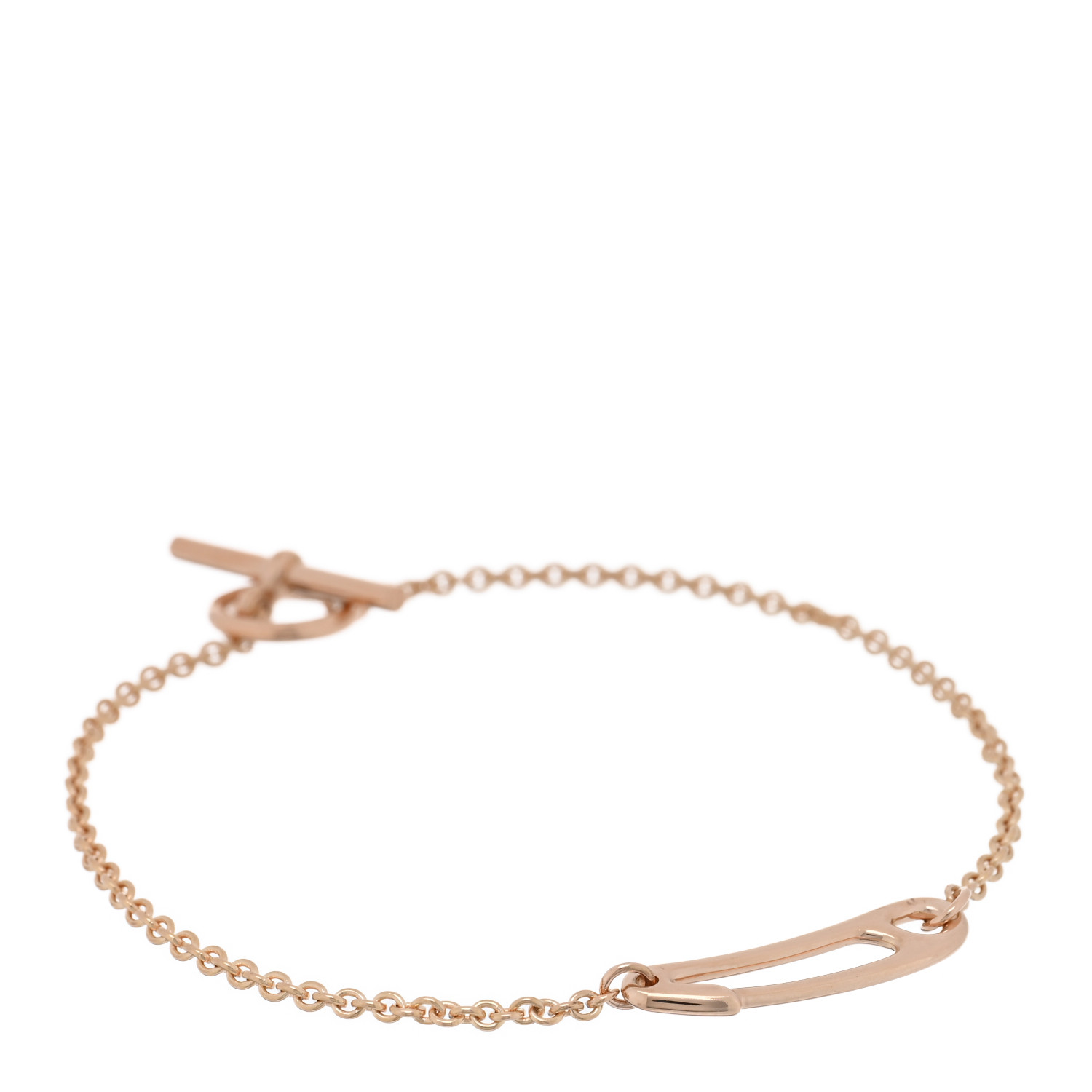 HERMES 18K Rose Gold Mini Chaine d'Ancre Punk Bracelet SH