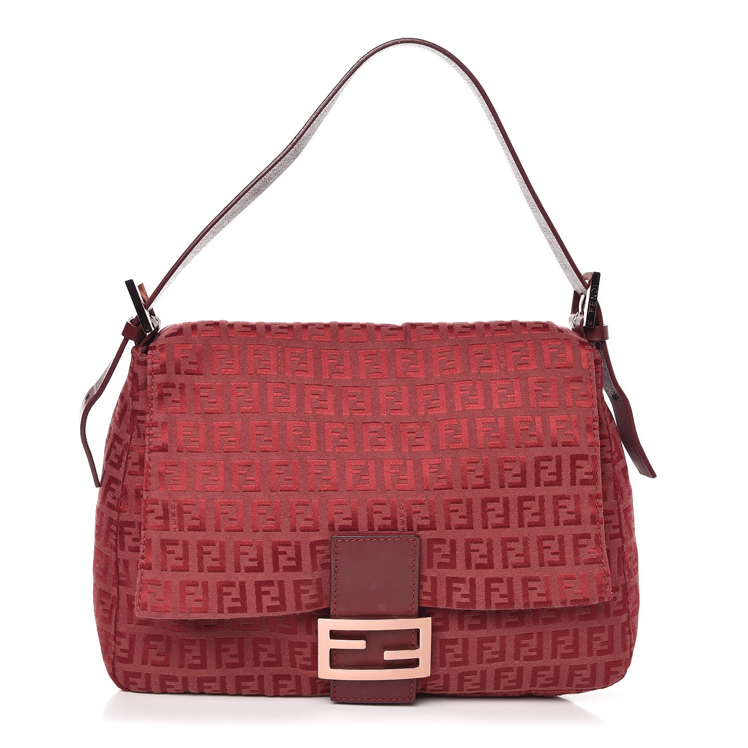 FENDI Zucchino Mama Baguette Red 311281 | FASHIONPHILE