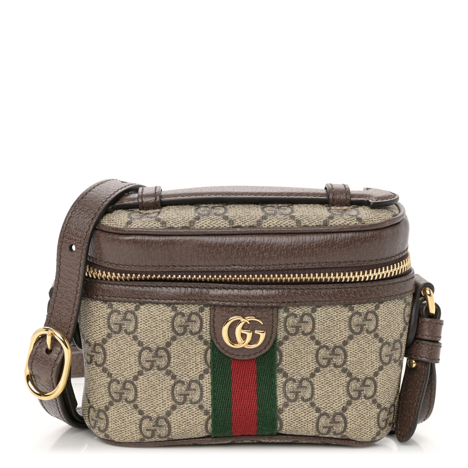 GUCCI GG Supreme Monogram Textured Calfskin Web Mini Ophidia