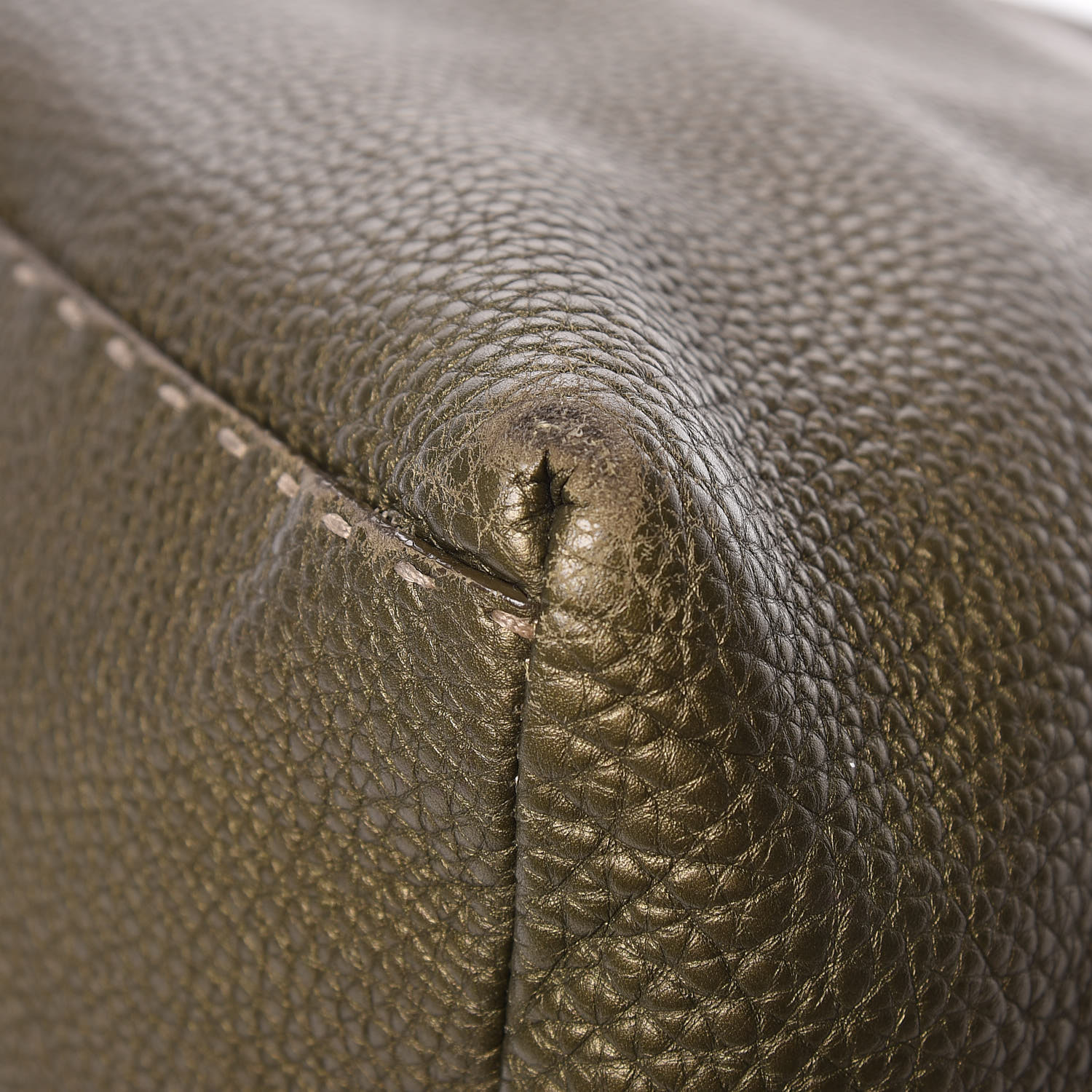 FENDI Calfskin Romano Selleria Large Villa Borghese Tote