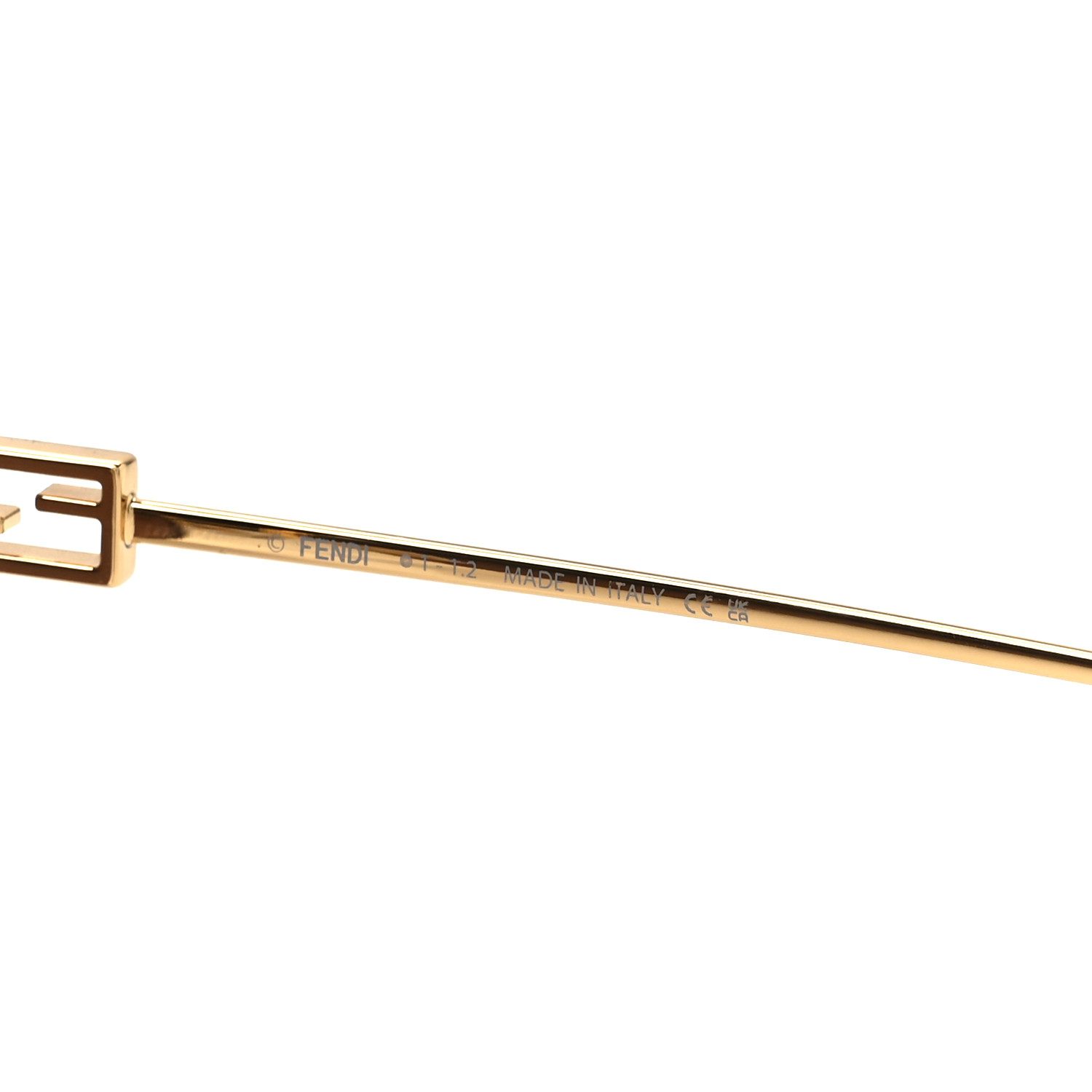 【FENDI】 Baguette square gold-tone sunglasses サングラス FENDI EYEWEAR Baguette square-frame gold-tone sunglasses