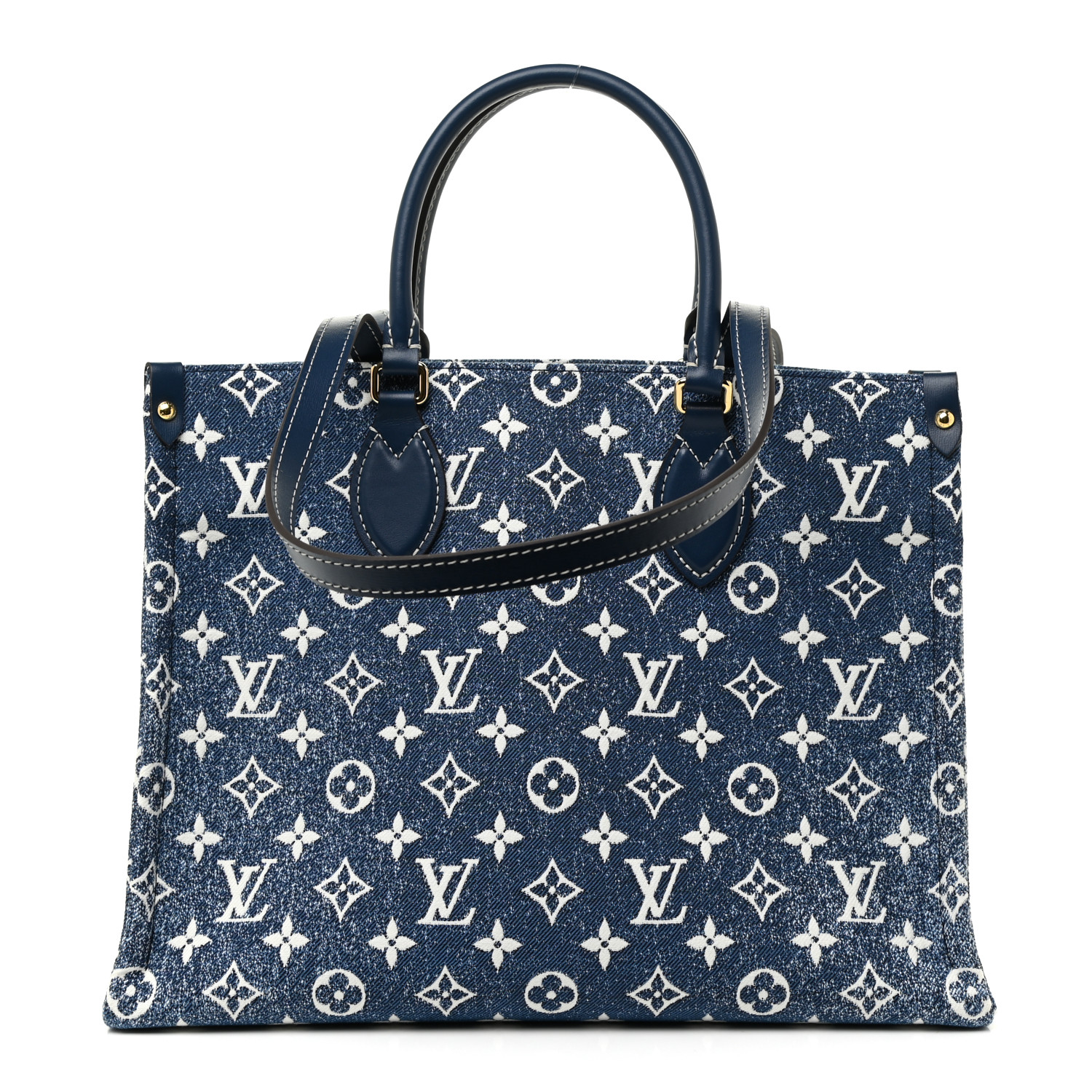 LOUIS VUITTON Monogram Jacquard Denim Onthego MM Bleu