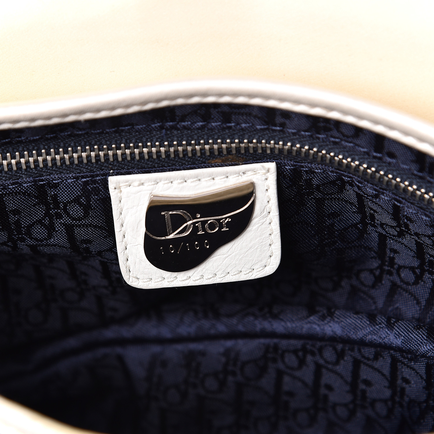 小物 DIOR CHRISTIAN DIOR Satin Sequin Embellished Saddle Bag White