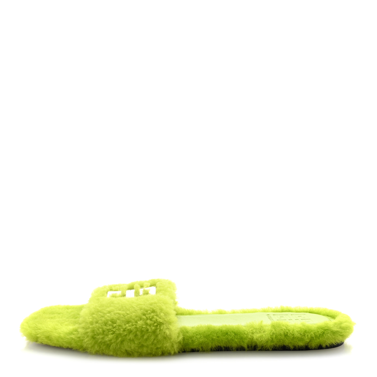 GIVENCHY Wool 4G Logo Mule Slide Sandals 40 Citrus Green