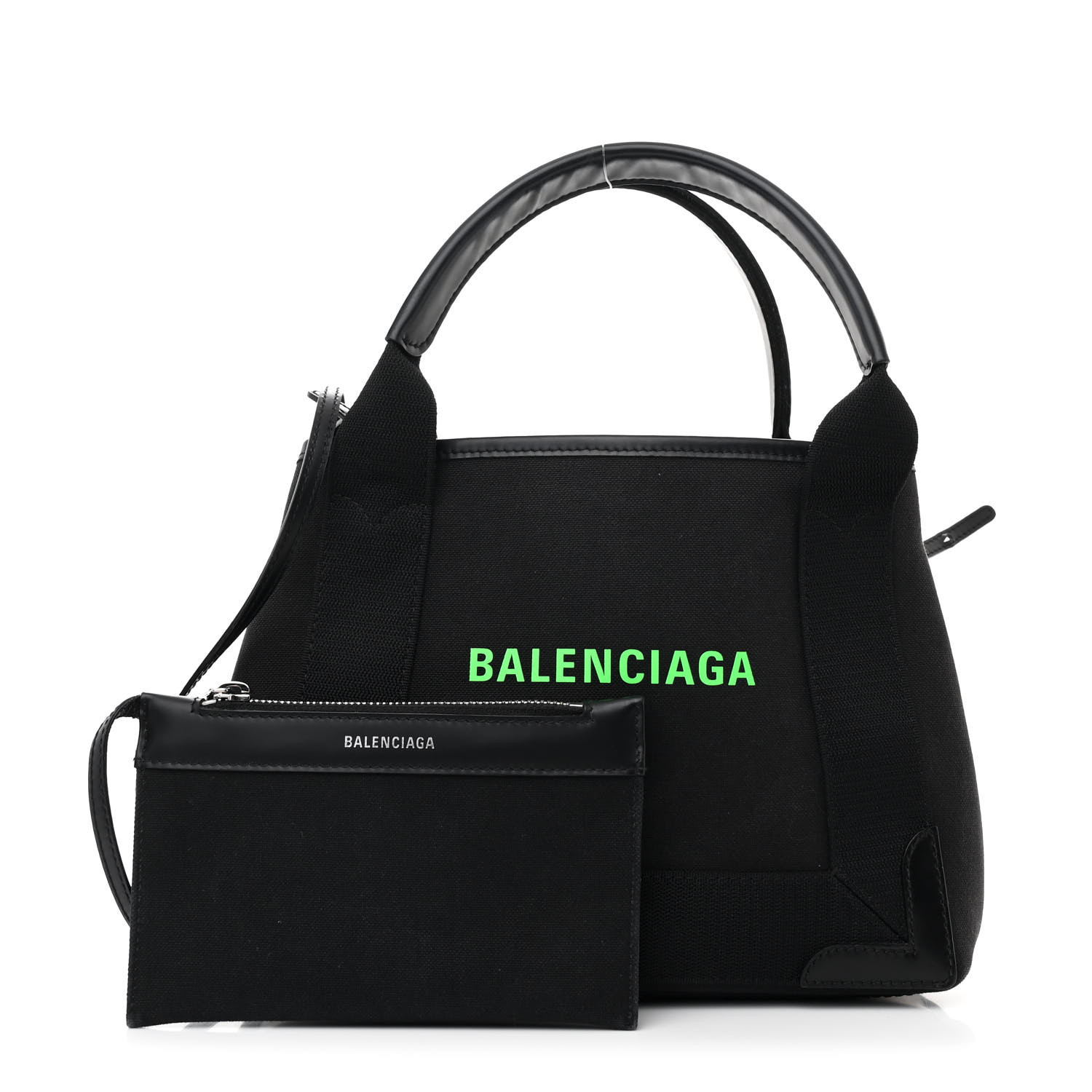 【関税込・国内発送】BALENCIAGA navy xs cabas bag black BALENCIAGA Cotton Canvas Calfskin Navy Cabas XS Black