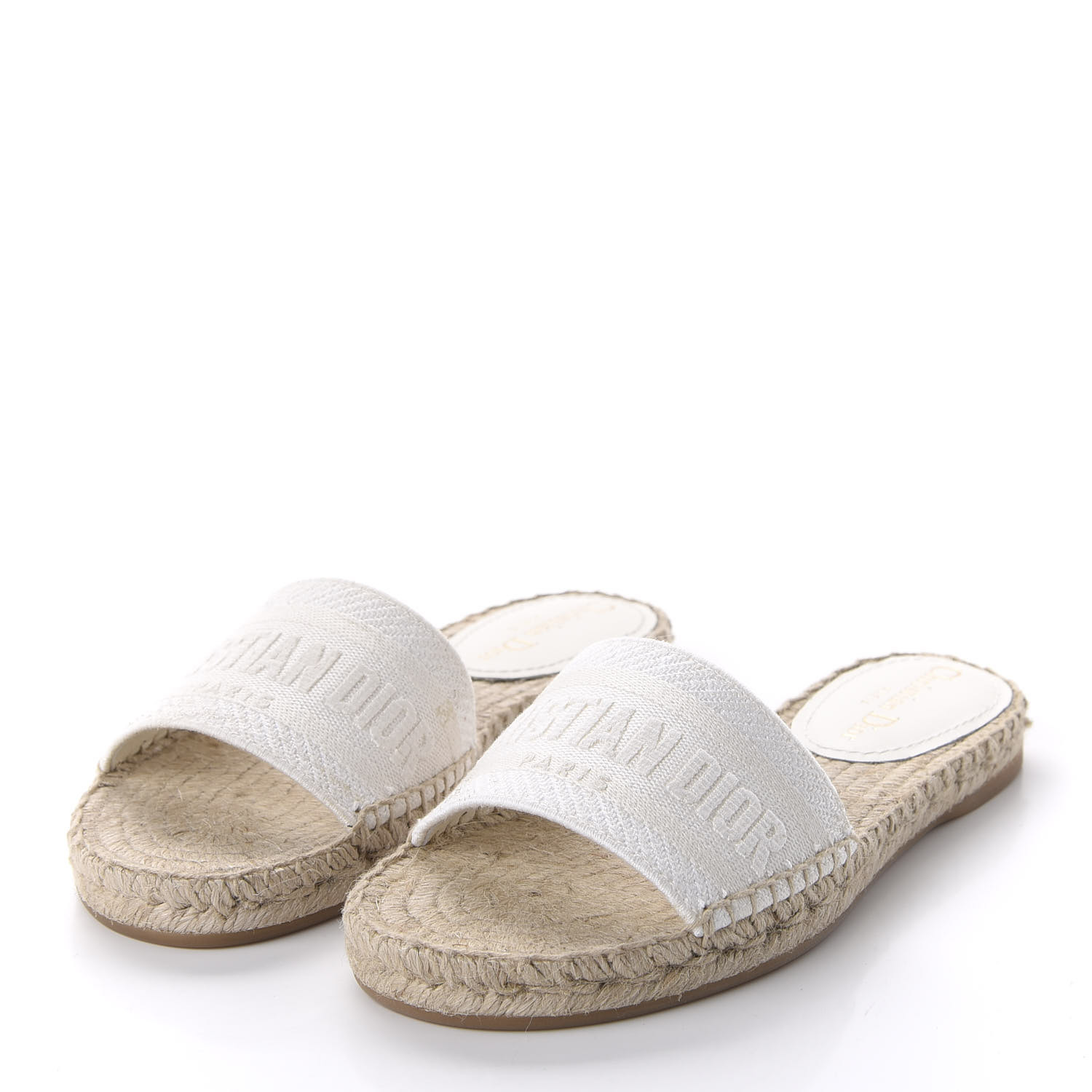 CHRISTIAN DIOR Canvas Embroidered Granville Espadrille Flat