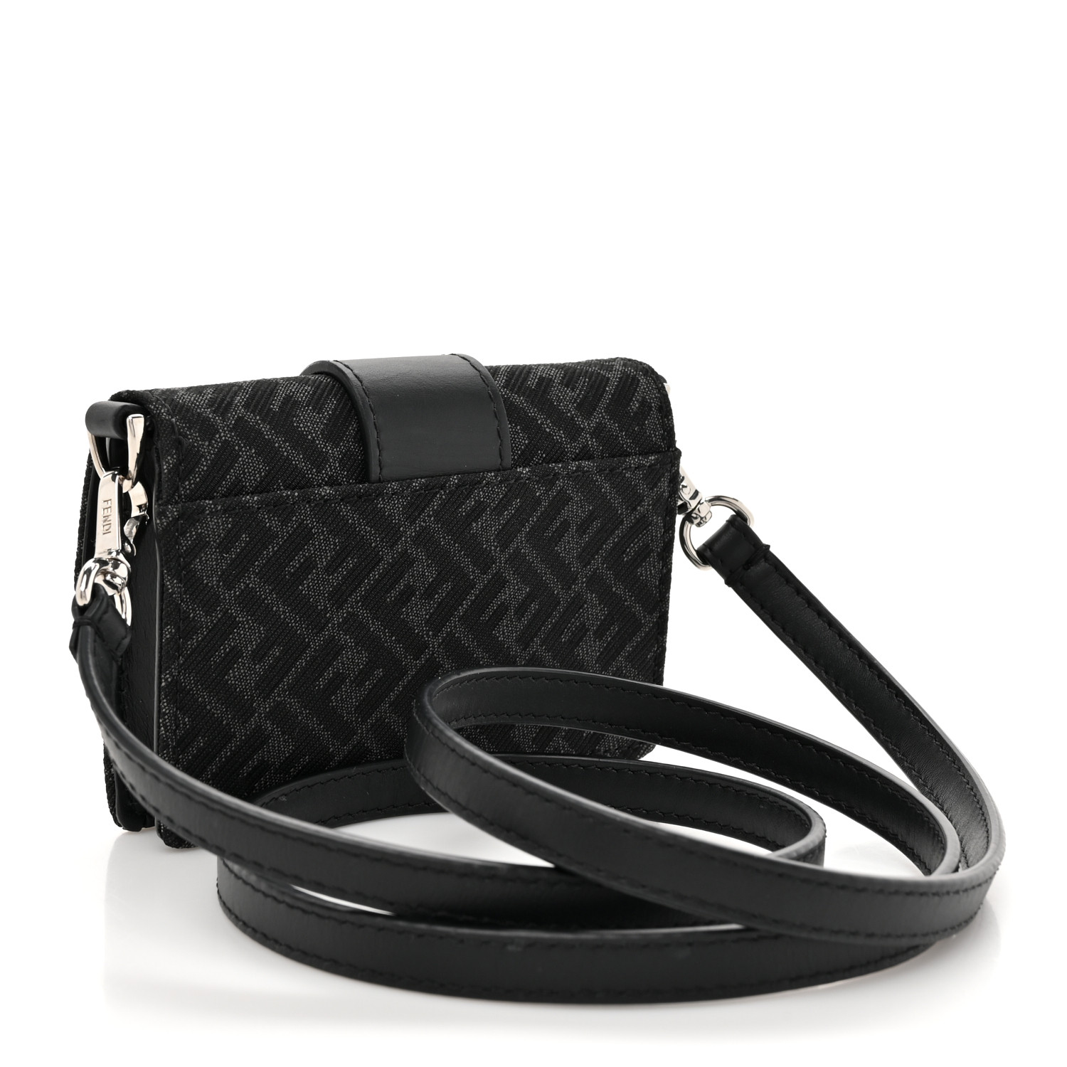 ショルダーバッグ FENDI BAGUETTE MESSENGER BAG FENDI Recycled Fabric Jacquard Vitello Cover Micro FF Micro
