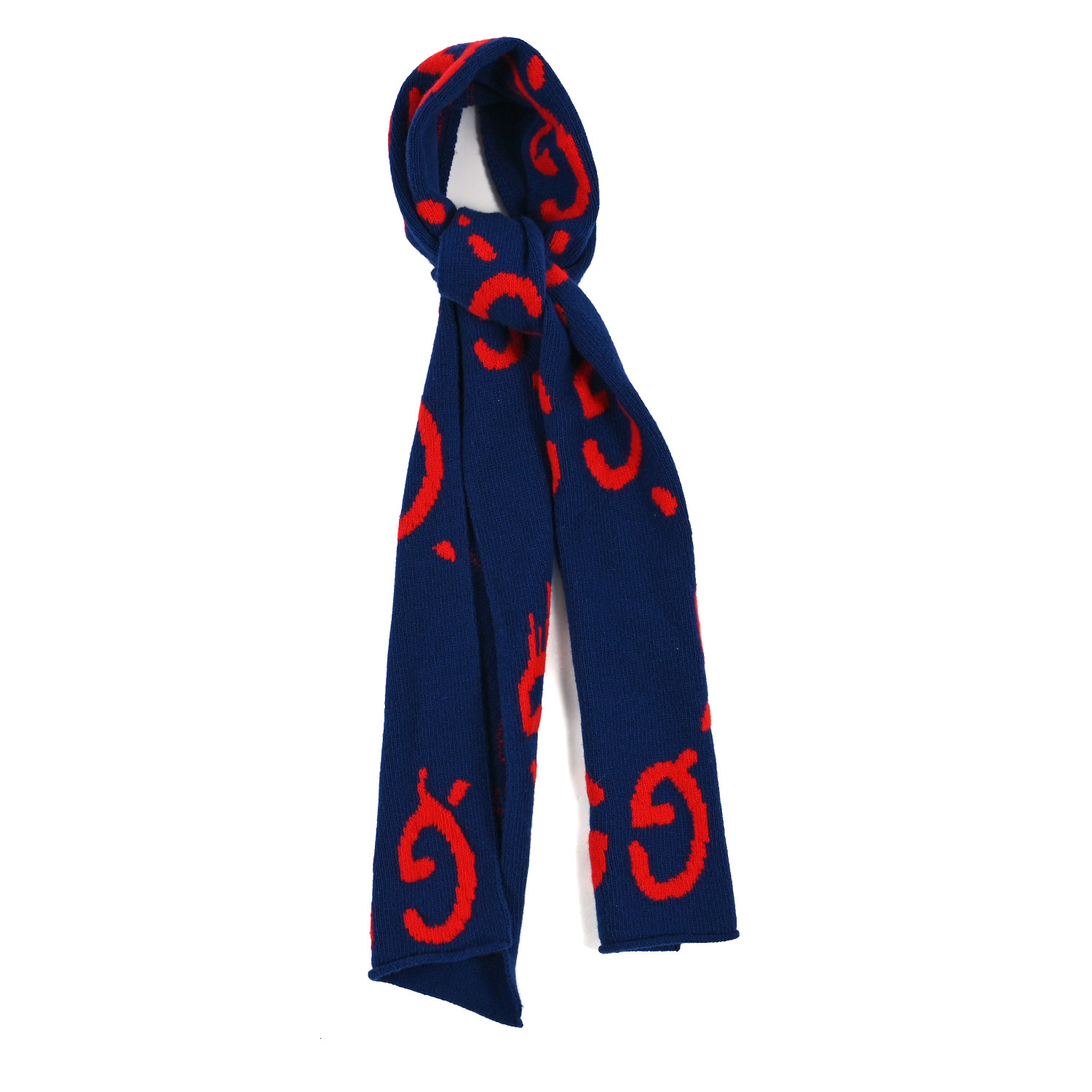 Gucci★素敵！SF Giant Blue Red Ivory Wool Blend Long Scarf GUCCI New San Francisco SF Giant Blue Red Ivory Wool Blend