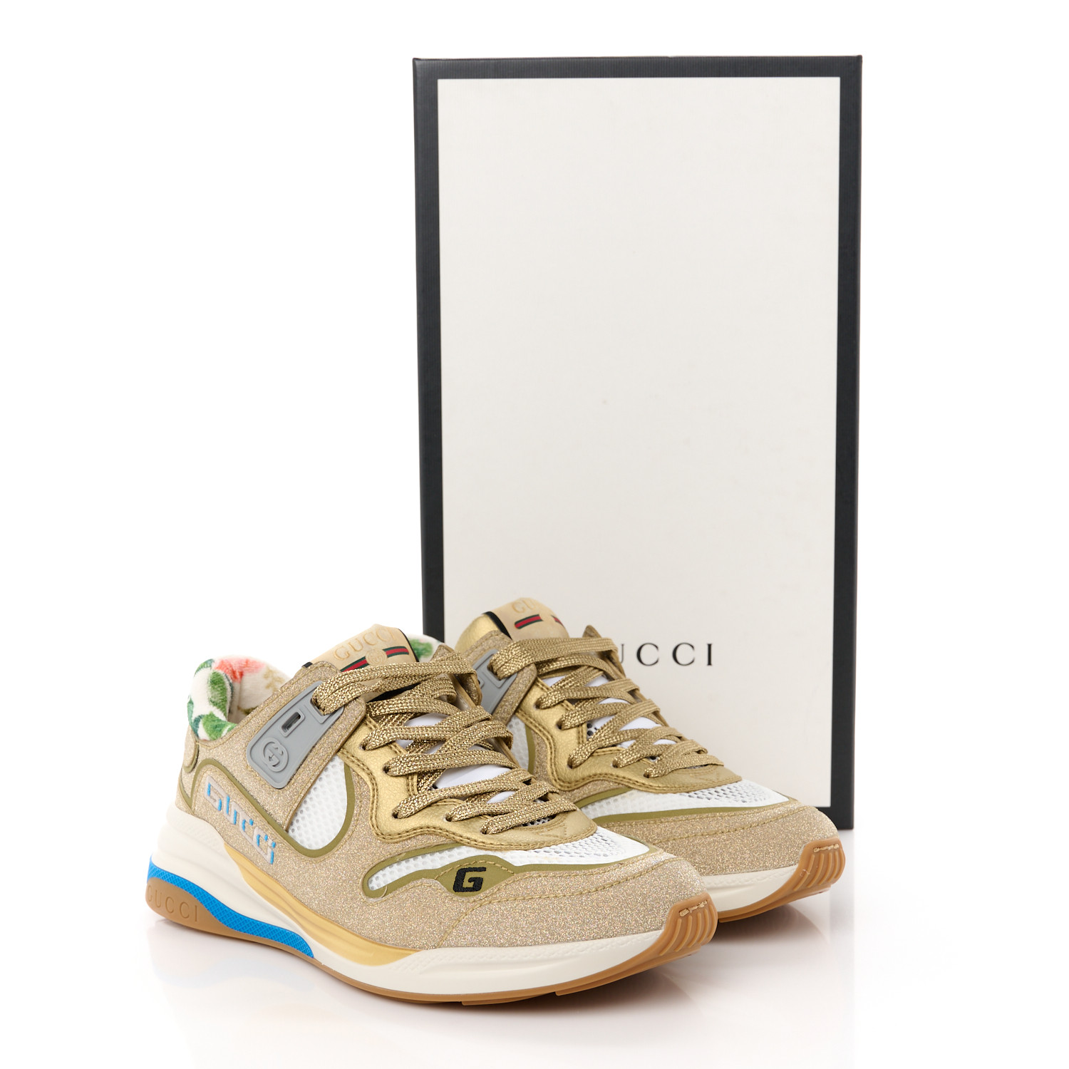 GUCCI Metallic Calfskin Glitter Mesh Womens Ultrapace