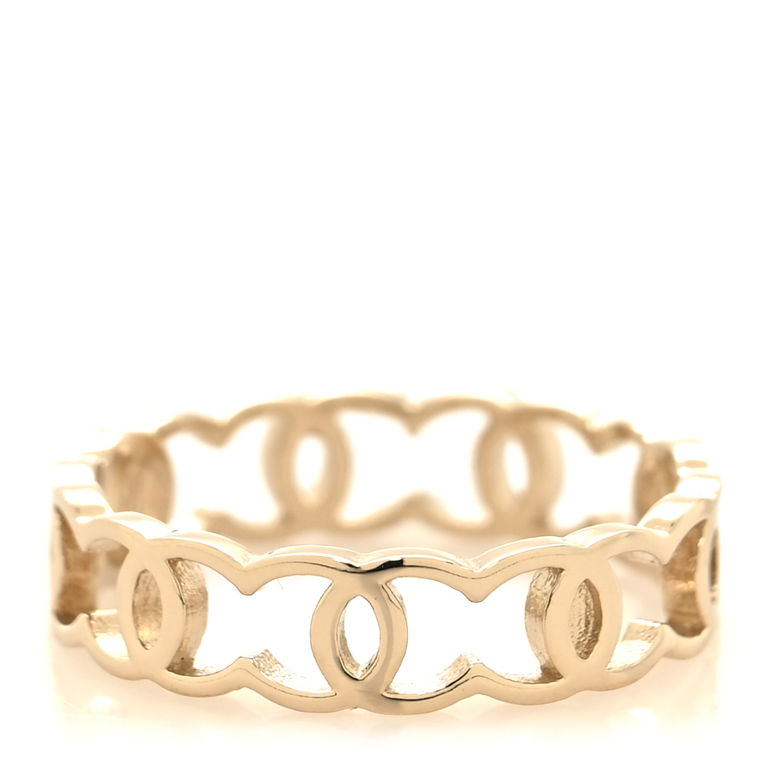 CHANEL Metal CC Ring 54 7 Gold 1694904 | FASHIONPHILE