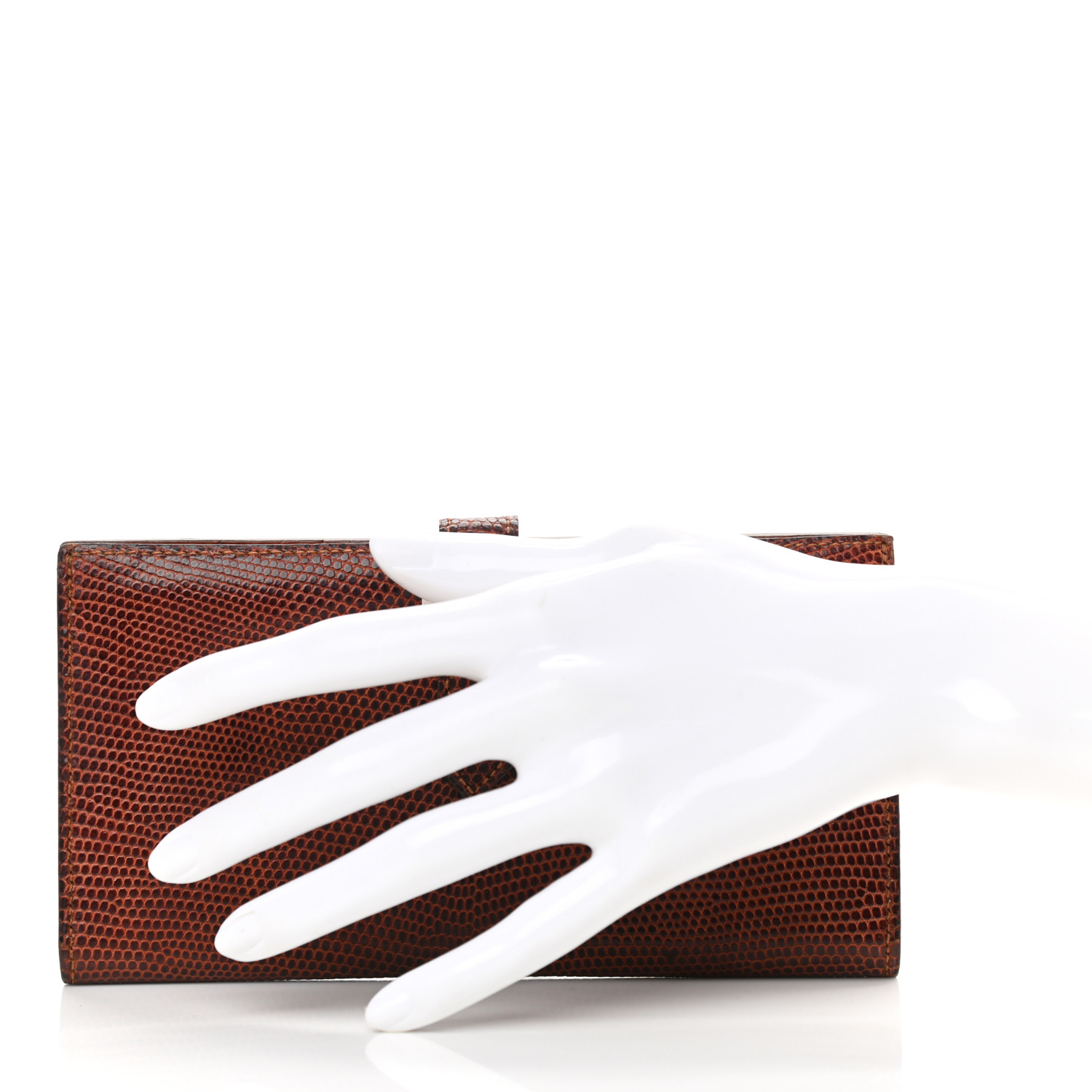 HERMES Lizard Bearn Wallet Etrusque 1116943 | FASHIONPHILE