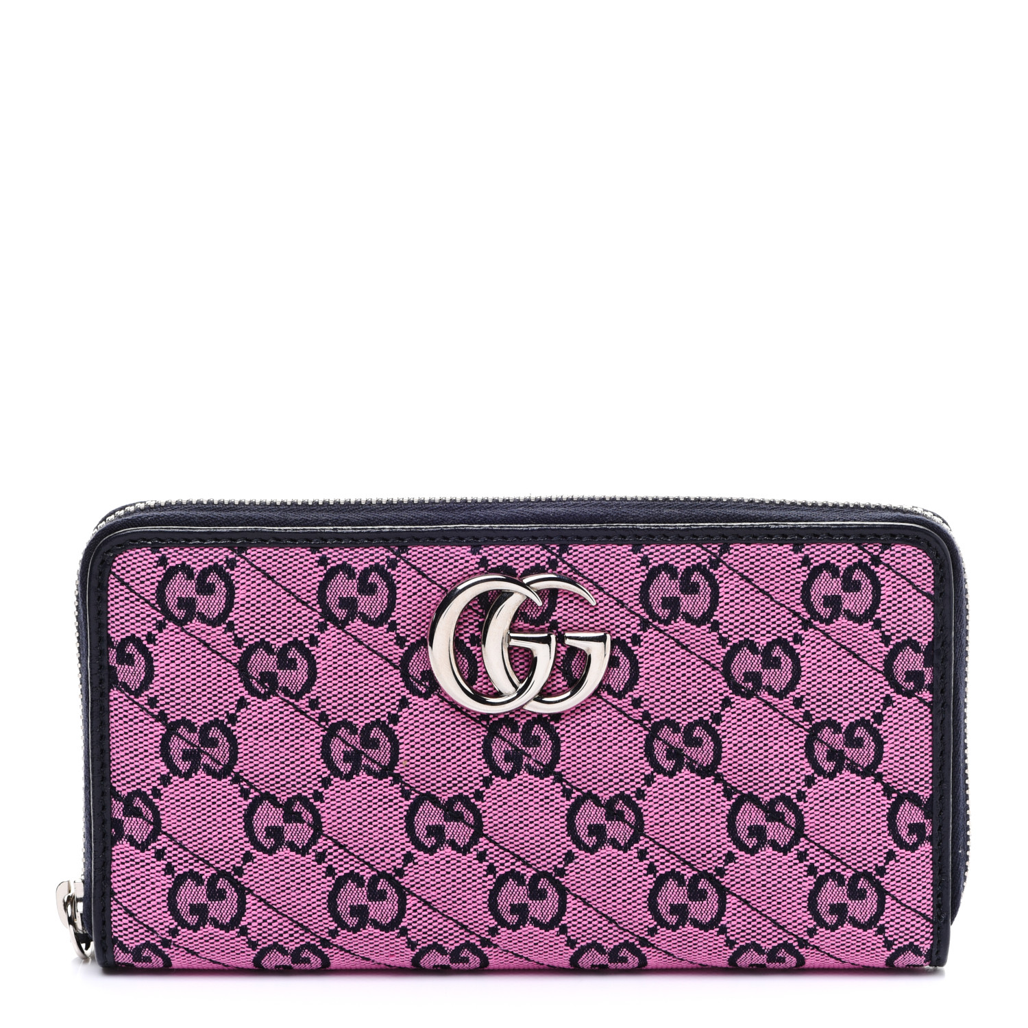 GUCCI Monogram Multicolor Matelasse Diagonal GG Marmont Zip