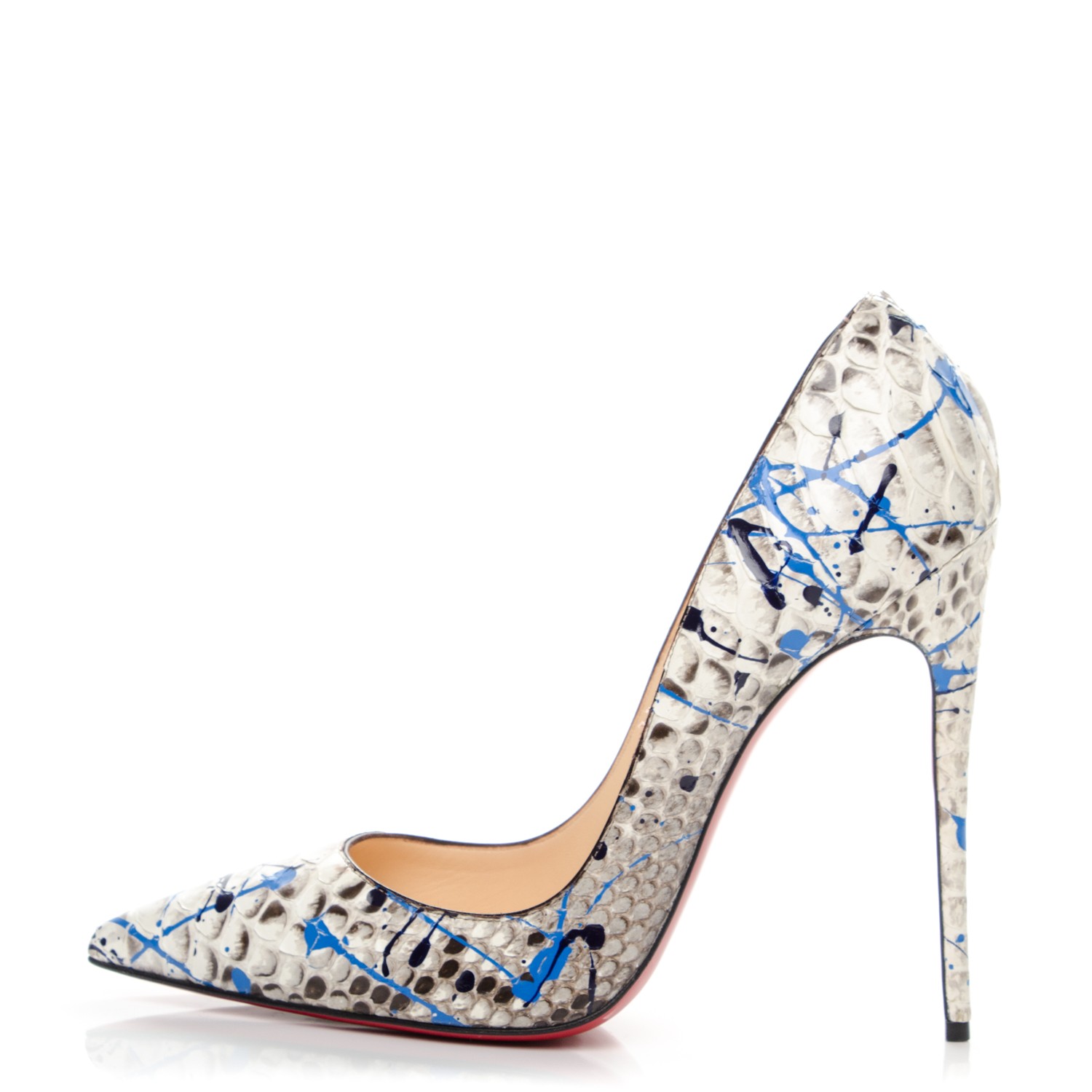 【SI】 Christian Louboutin パンプス パイソン CHRISTIAN LOUBOUTIN Python Vulcano So Kate 120 Pumps 39 Blue