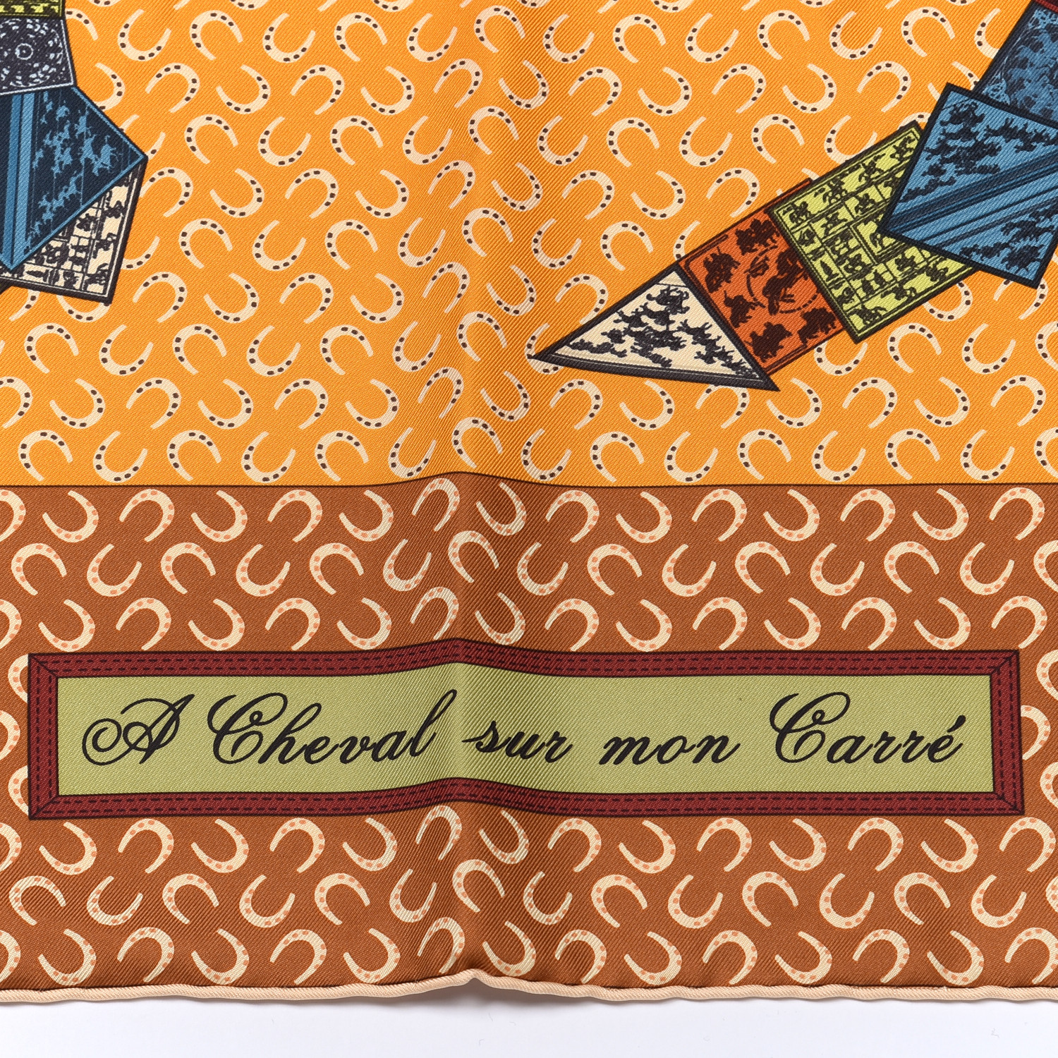 お*が様 HERMES【A Cheval sur mon Carre】カレ90 HERMES Silk A Cheval Sur Mon Carre Scarf 90 840264