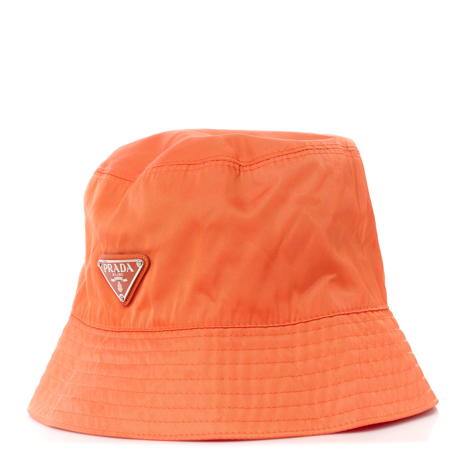 PRADA Re-Nylon Metal Triangle Logo Womens Bucket Hat XL