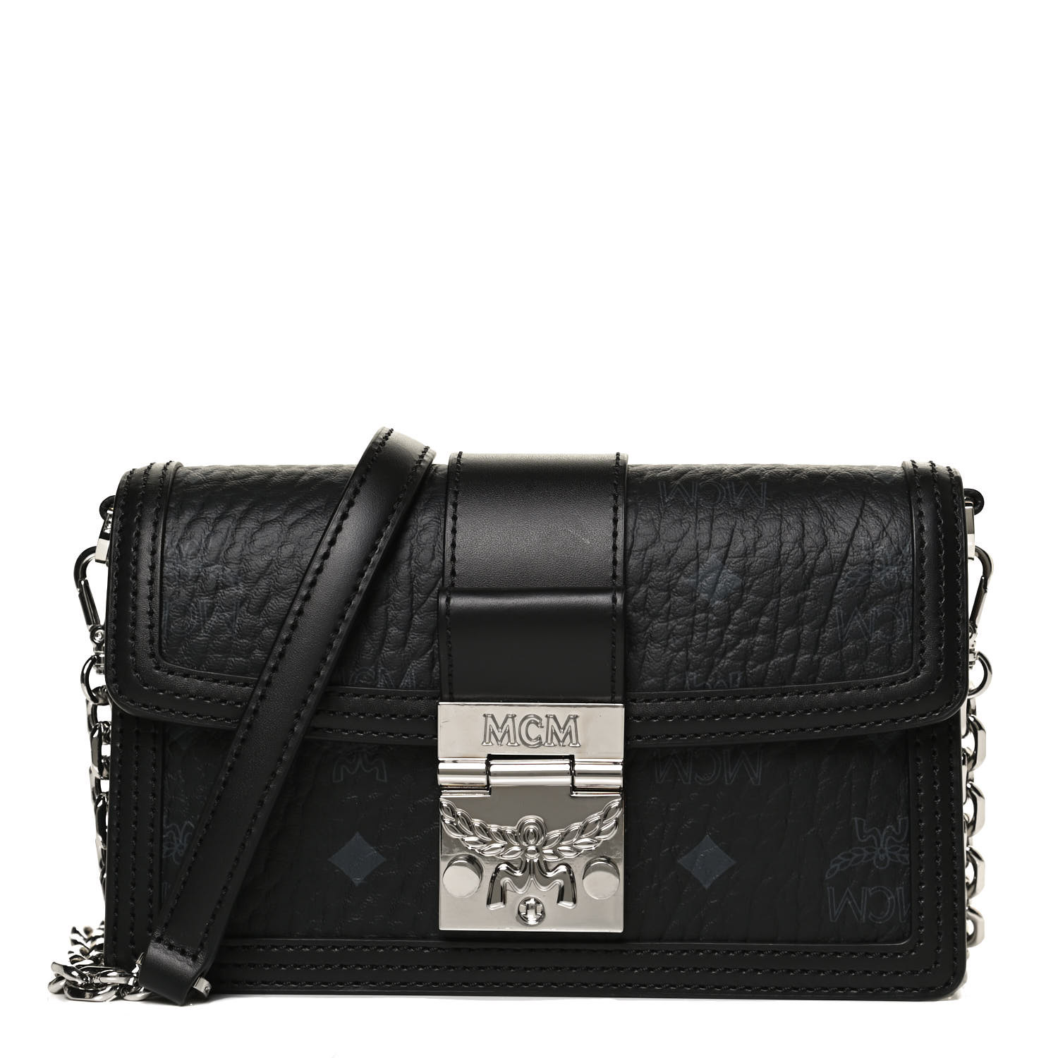 MCM Visetos Mini Tracy Crossbody Bag Black 985569 | FASHIONPHILE