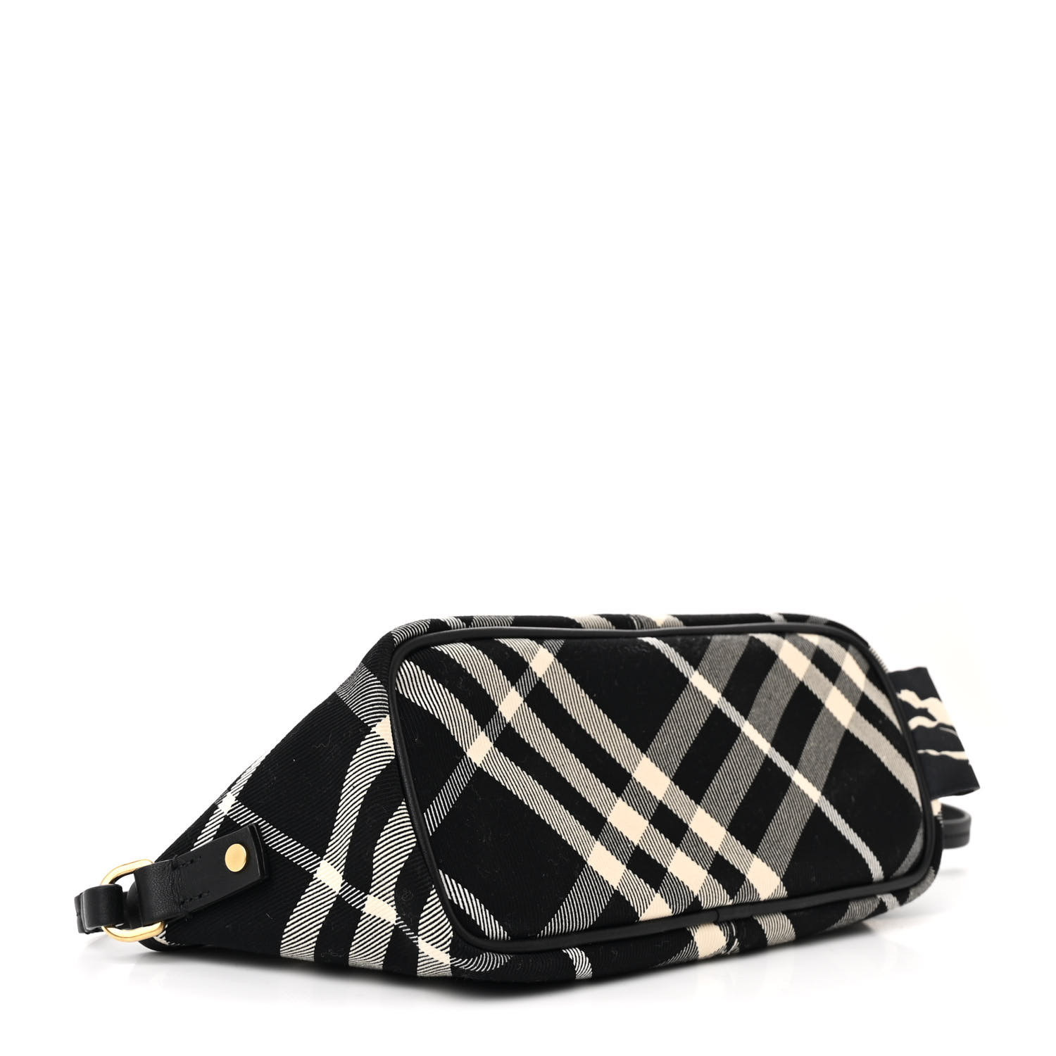 BURBERRY Essential Check Simple Baguette Black Calico