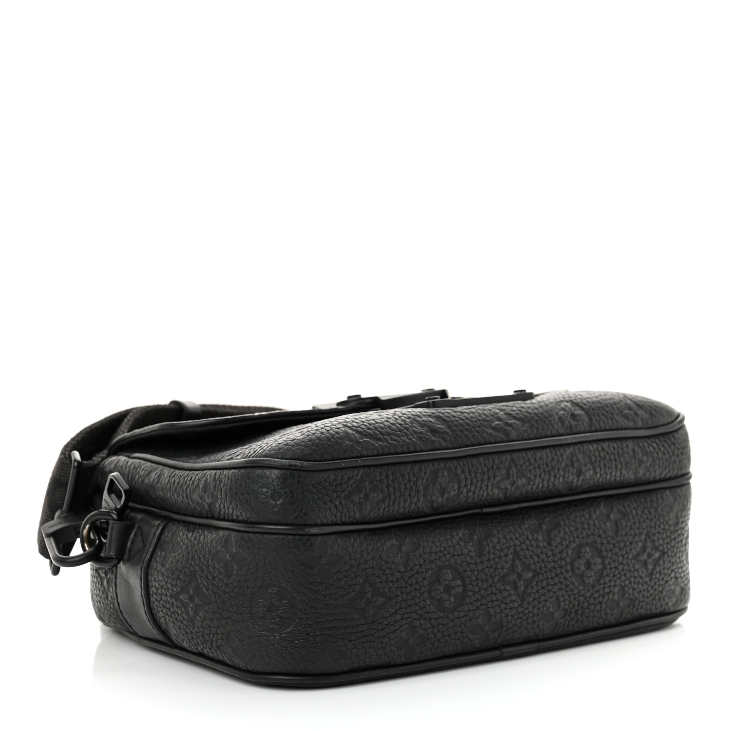 LOUIS VUITTON Taurillon Monogram S Lock Messenger Black