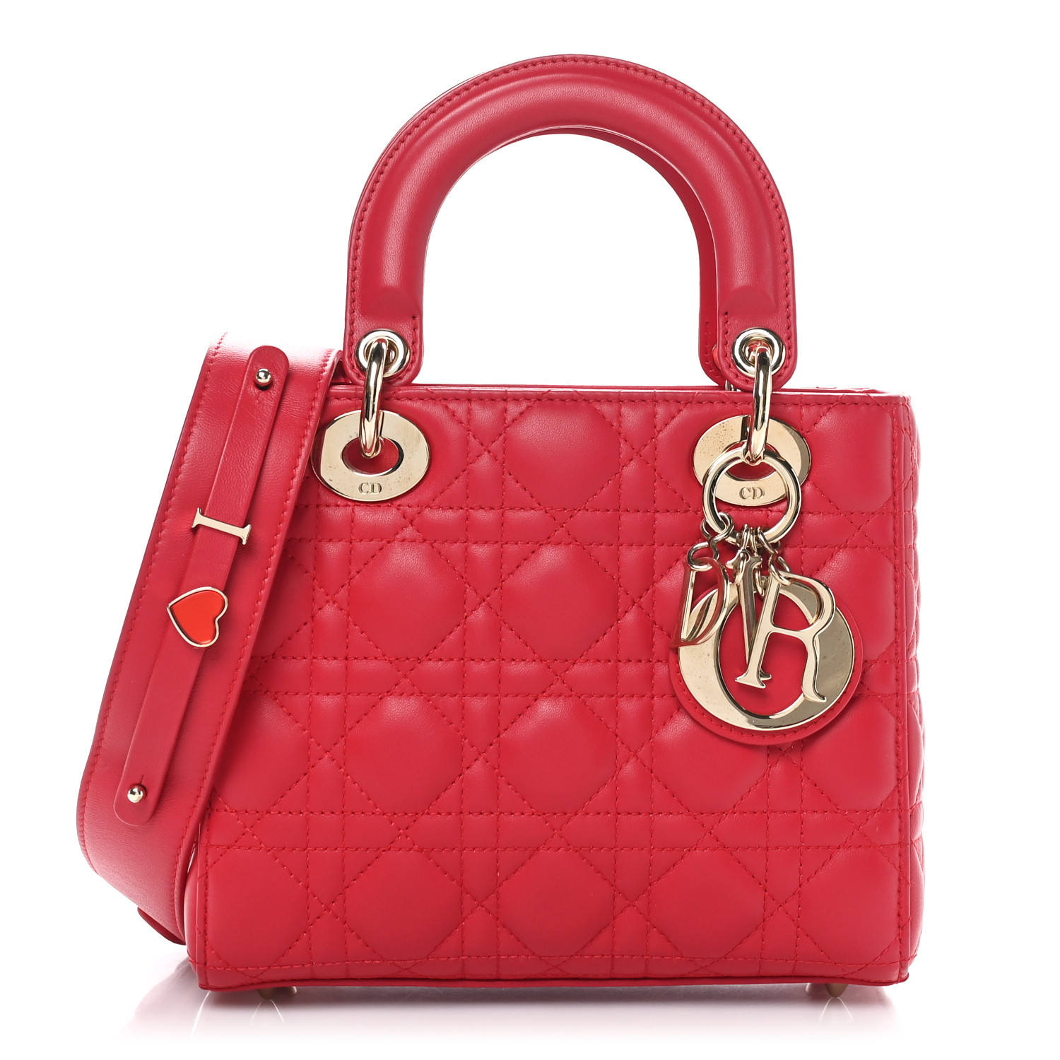 CHRISTIAN DIOR Lambskin Cannage Small My ABCDior Lady Dior