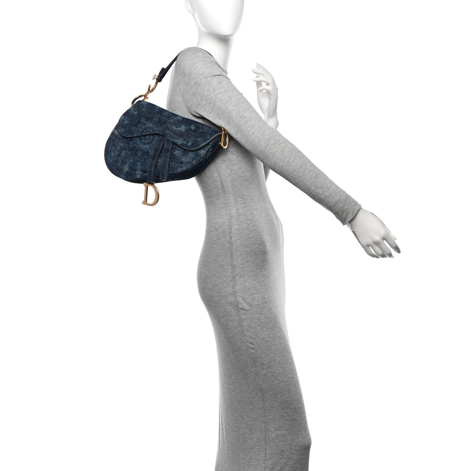 Christian Dior デニム ショルダーバッグ CHRISTIAN DIOR Denim Tie Dye Saddle Bag Blue 1643018