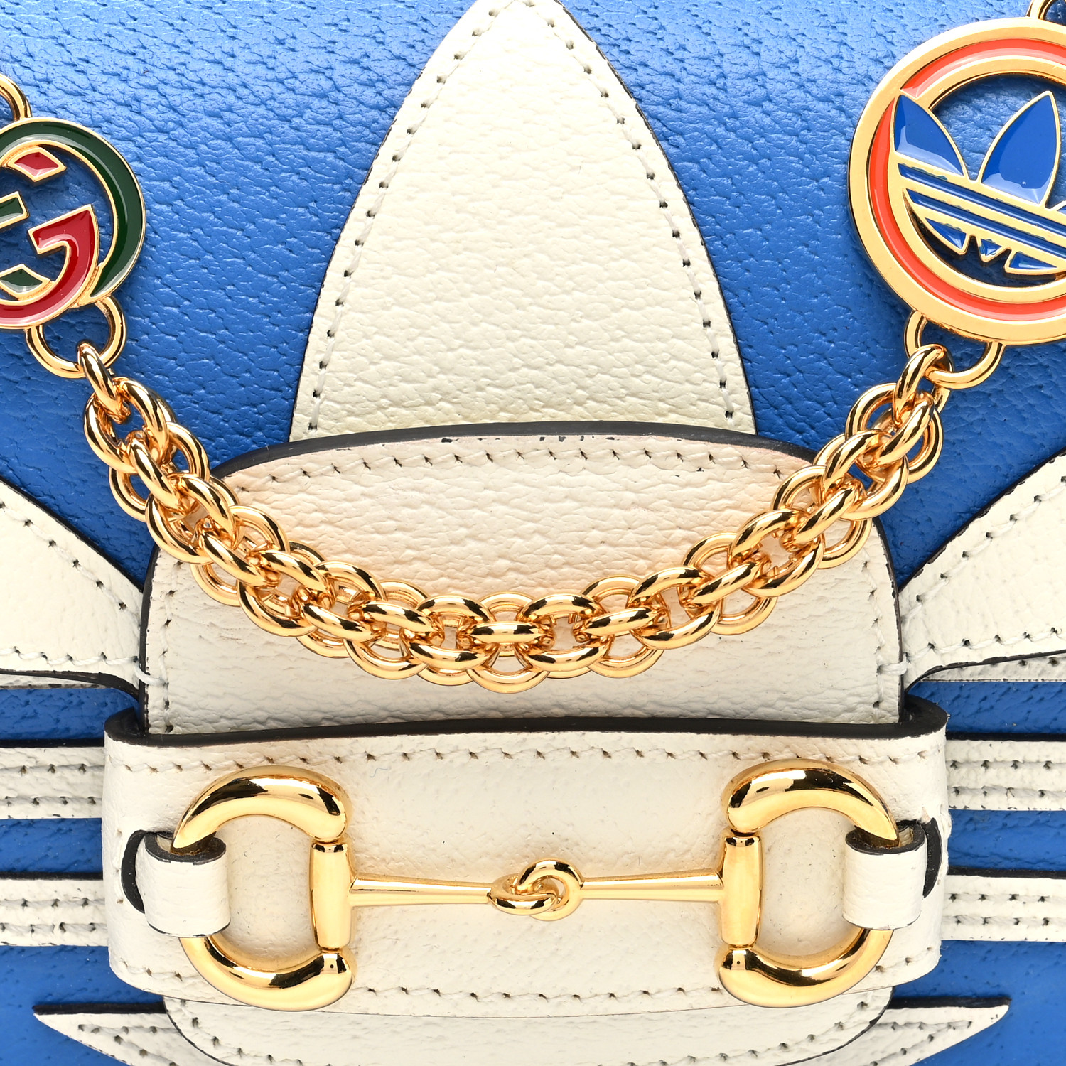 ♡　② GUCCI X ADIDAS Textured Dollar Calfskin Web Small Trefoil