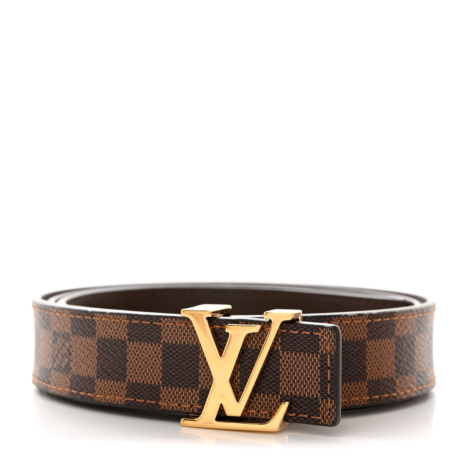 LOUIS VUITTON Mini Damier Ebene 25mm LV Initiales Belt 80 32