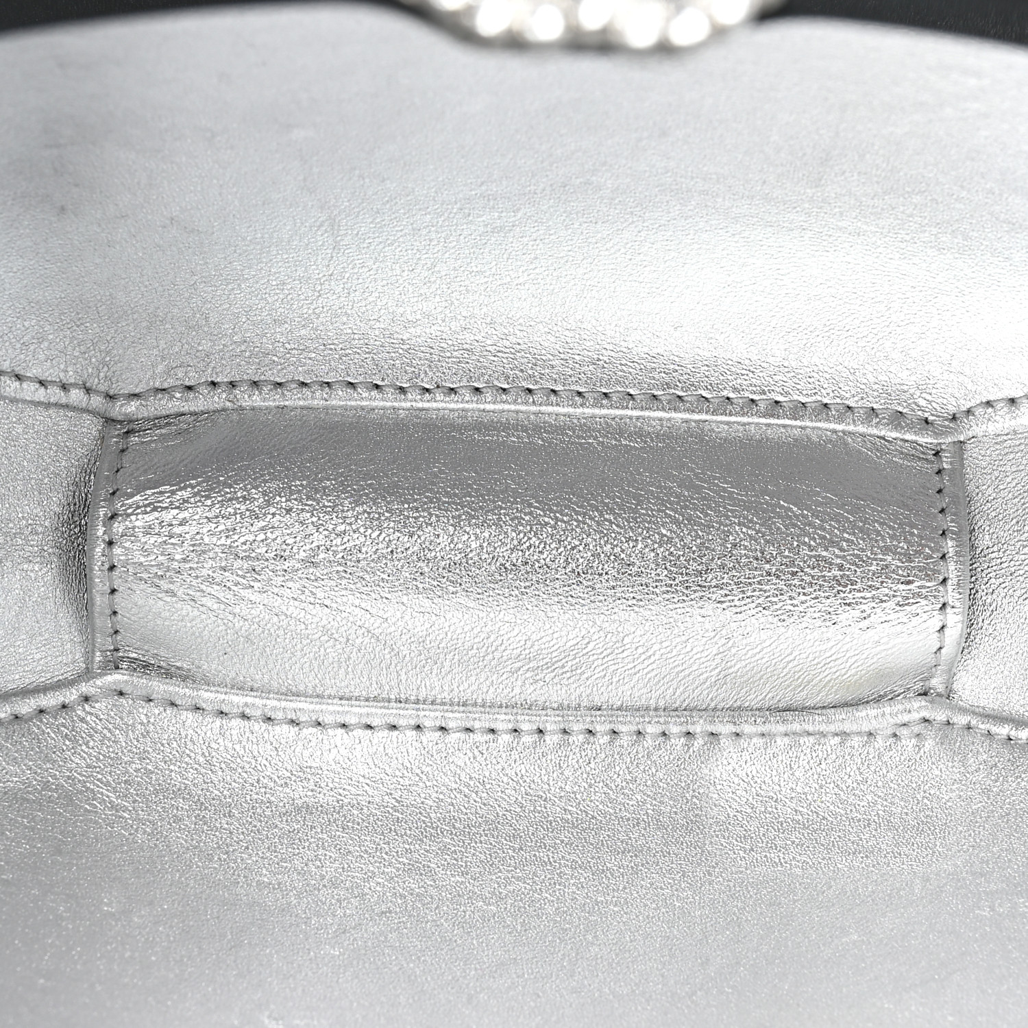 CHANEL Resin Crystal Chain Fringe CC Oval Minaudière Black