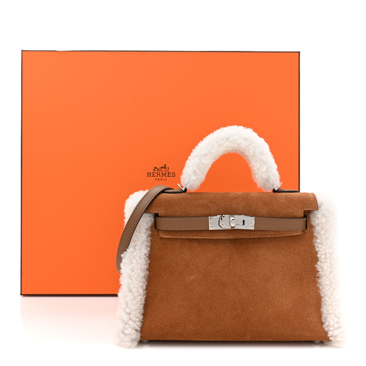 HERMES テディ HERMES Veau Grizzly Mouton Shearling Swift Teddy Mini Kelly