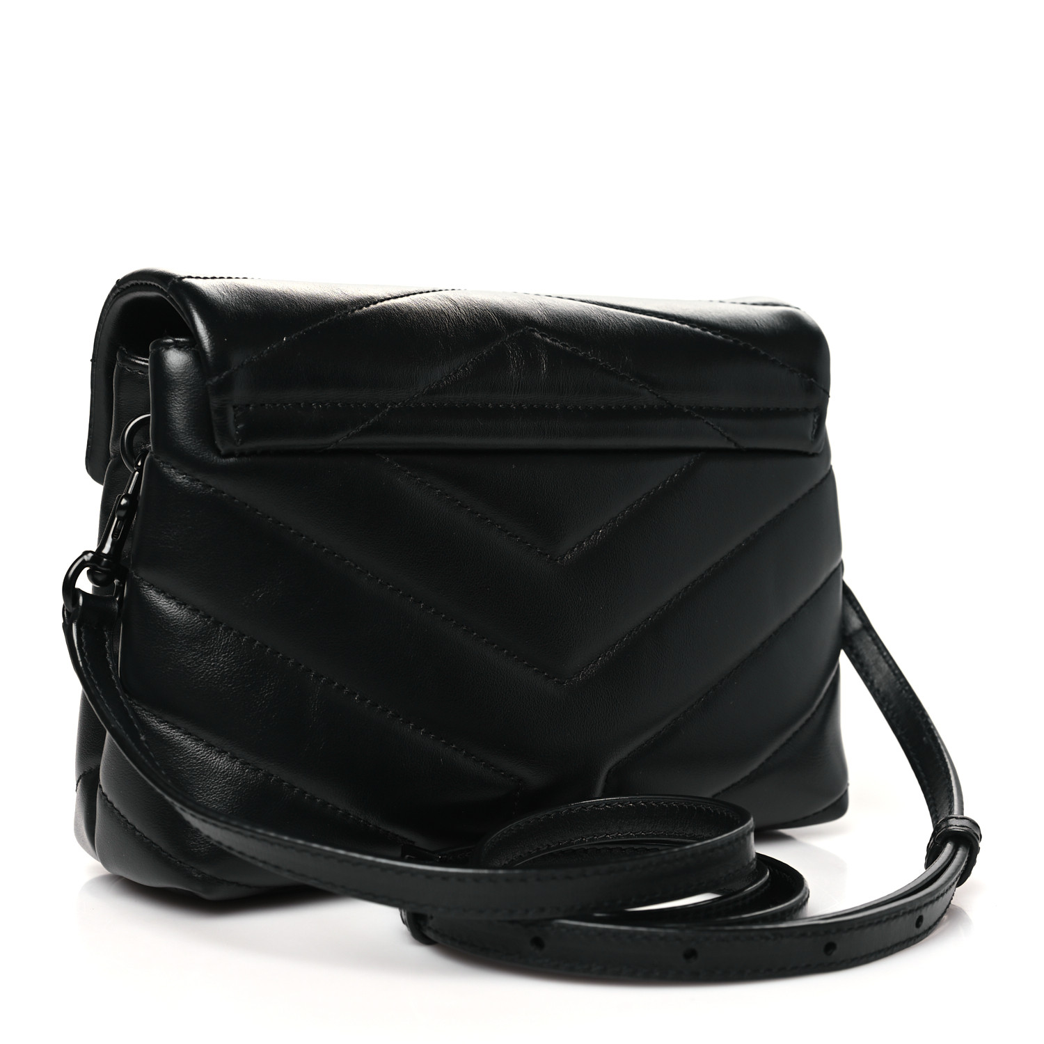 SAINT LAURENT Calfskin Y Quilted Monogram Monochrome Toy