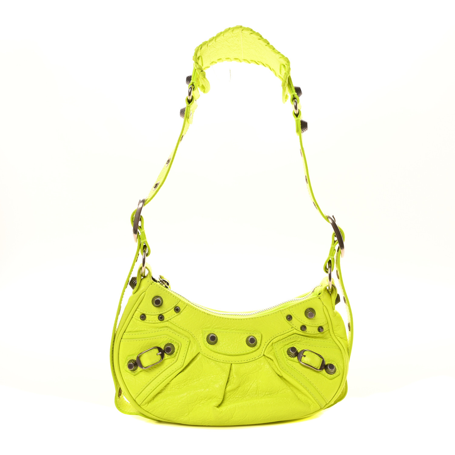 ショルダーバッグ・ポシェット BALENCIAGA Fluo yellow leather Le Cagole XS bucket bag Balenciaga Le Cagole XS Bucket Bag | Yellow | FARFETCH