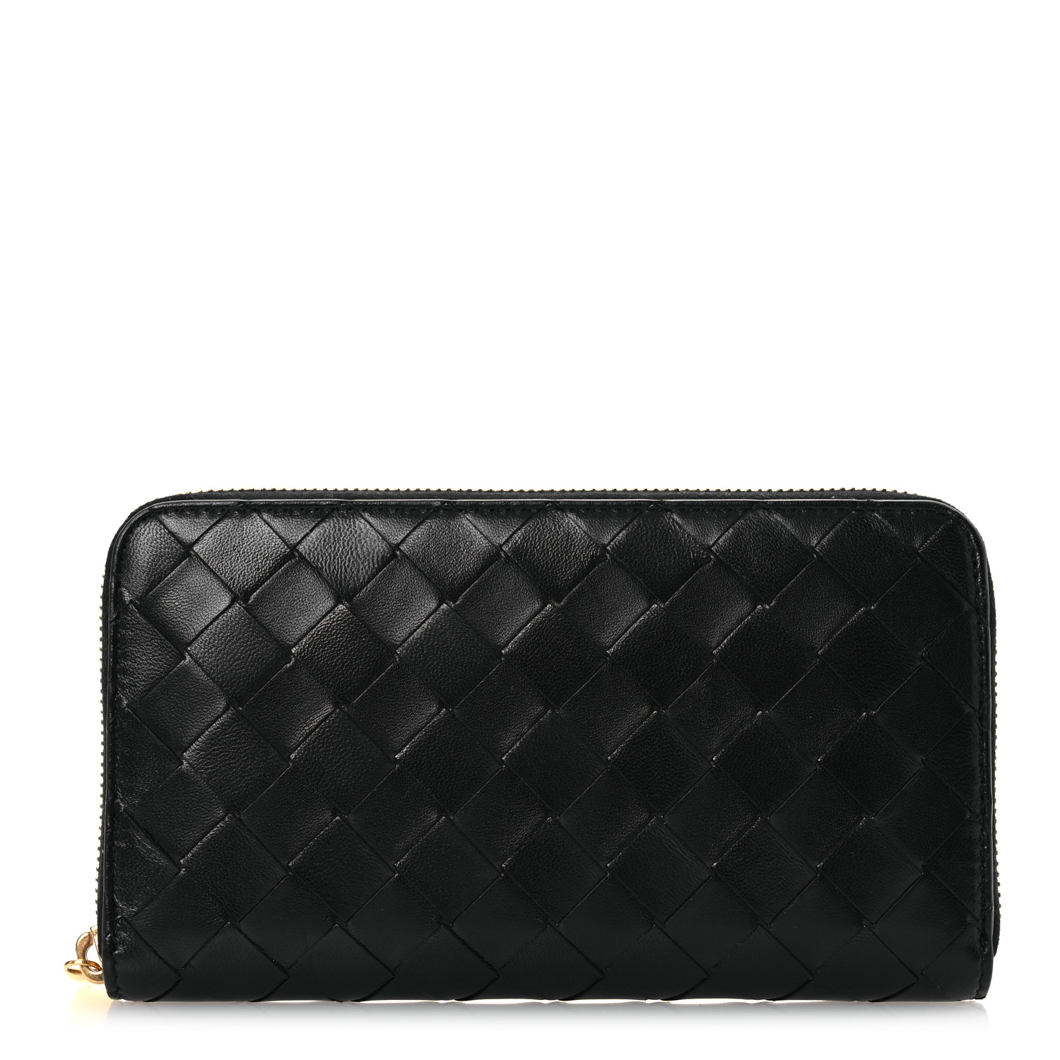 BOTTEGA VENETA Nappa Intrecciato Zip Around Wallet Black