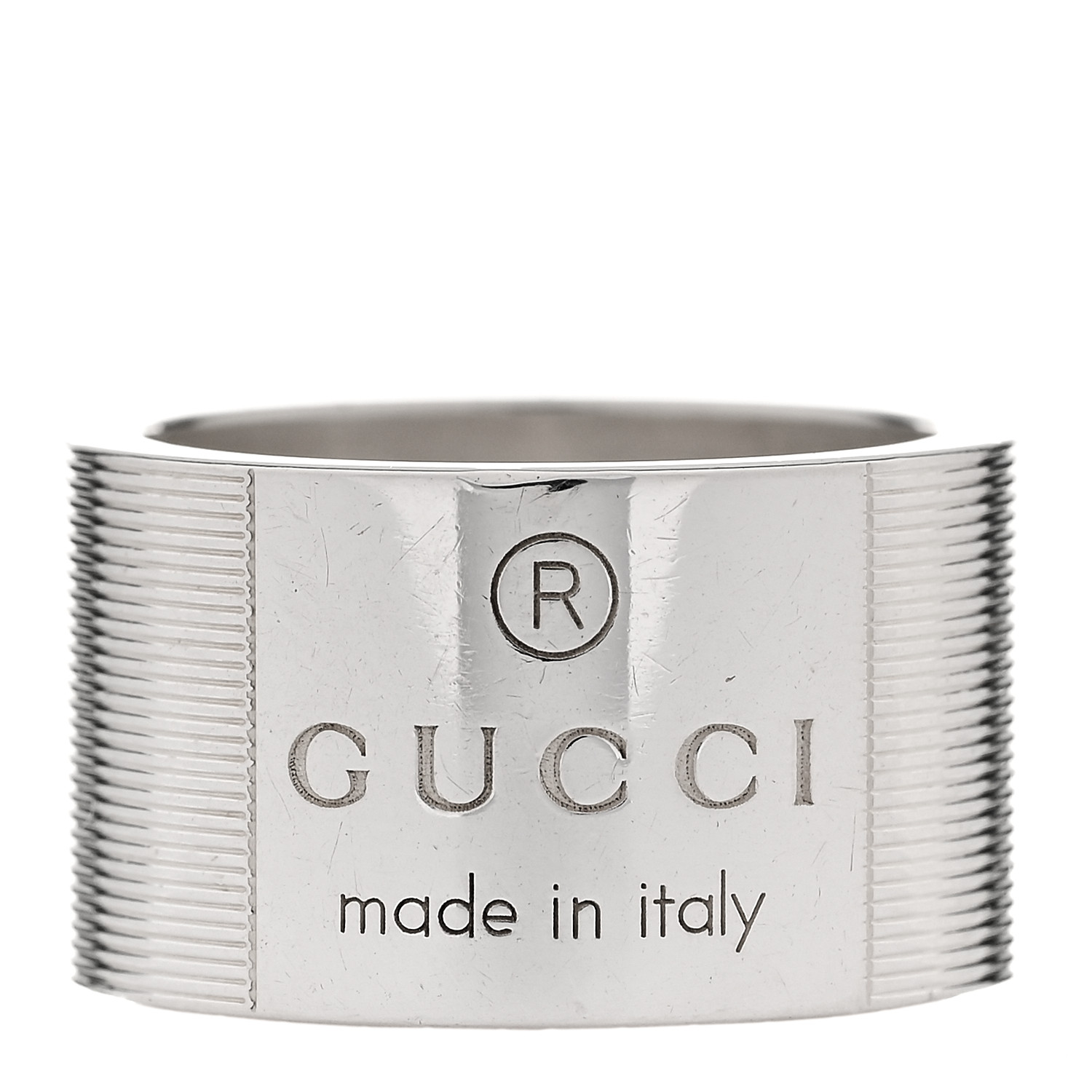 【GUCCI】トレードマーク バンドリング 12mm GUCCI Sterling Silver 12mm Trademark Wide Band Ring 54 6.75