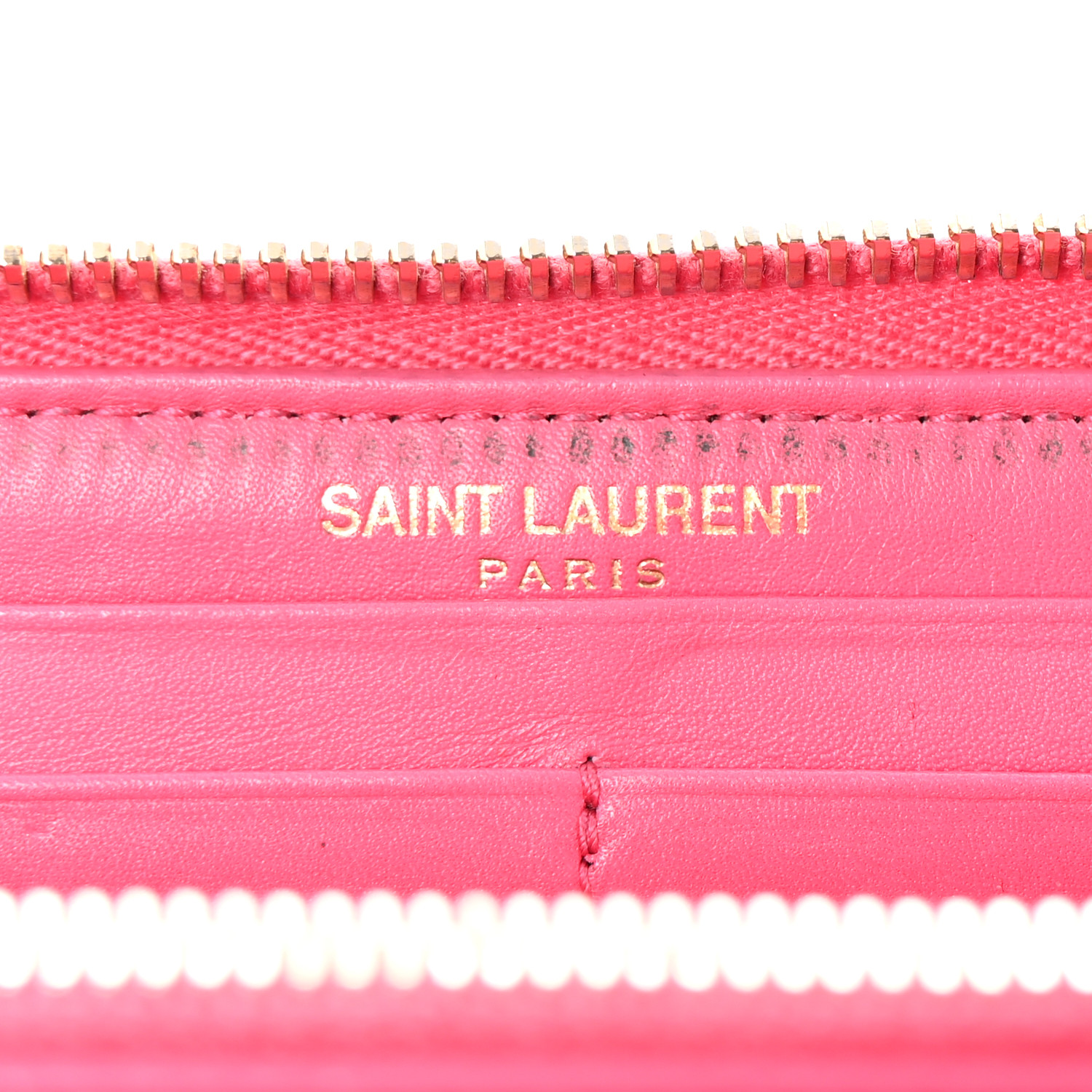 SAINT LAURENT Patent Grain De Poudre Classic Letters Zip