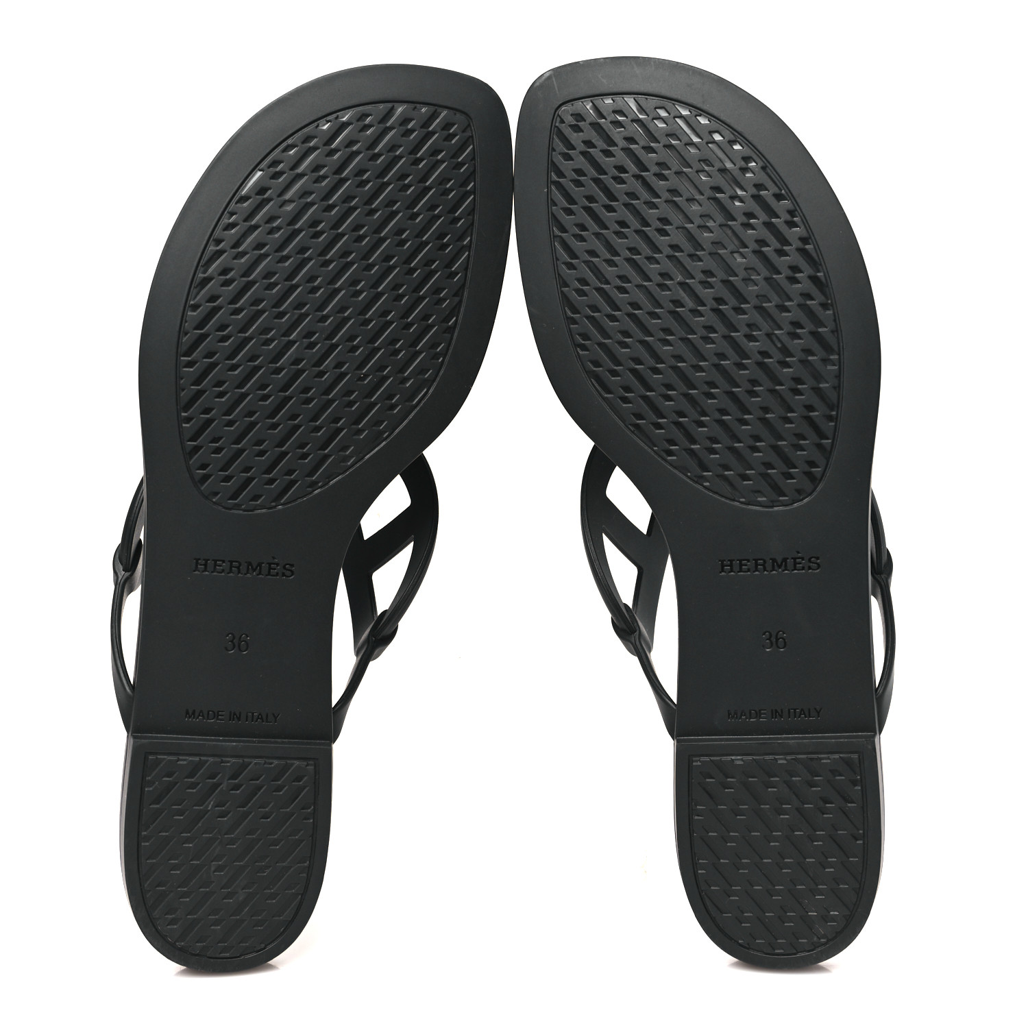HERMES Egerie サンダル HERMES Rubber Womens Egerie Sandals 36 Black 1681894