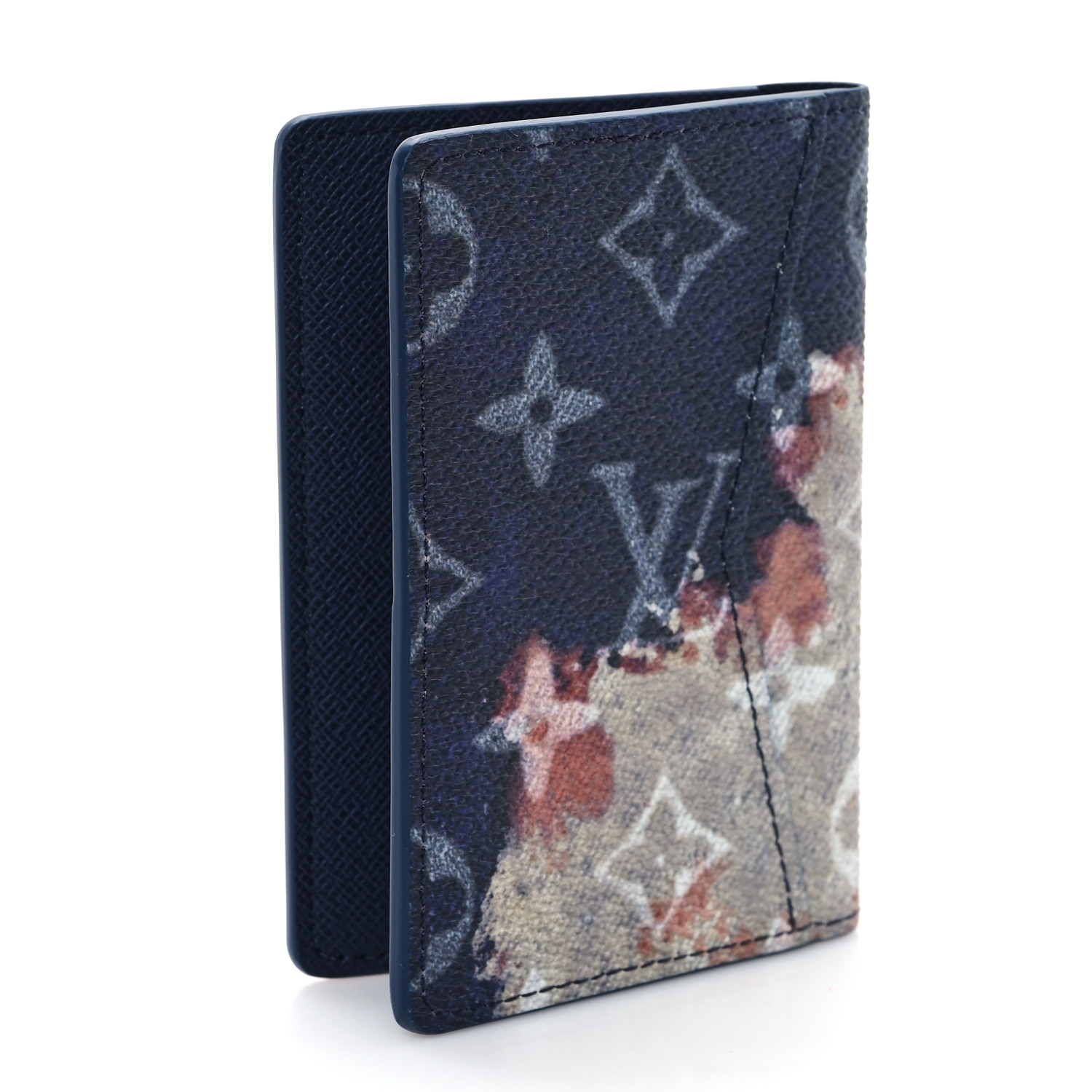 LOUIS VUITTON Monogram Bleach Pocket Organizer Ink Blue