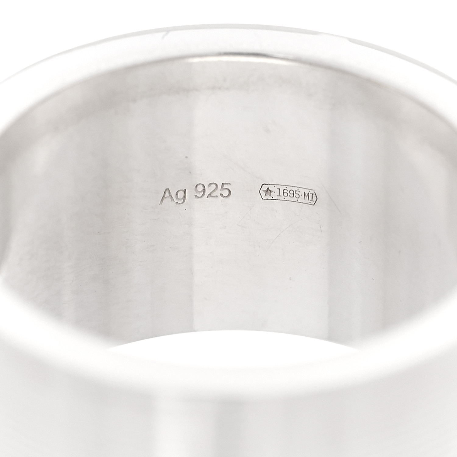 【GUCCI】トレードマーク バンドリング 12mm GUCCI Sterling Silver 12mm Trademark Wide Band Ring 54 6.75