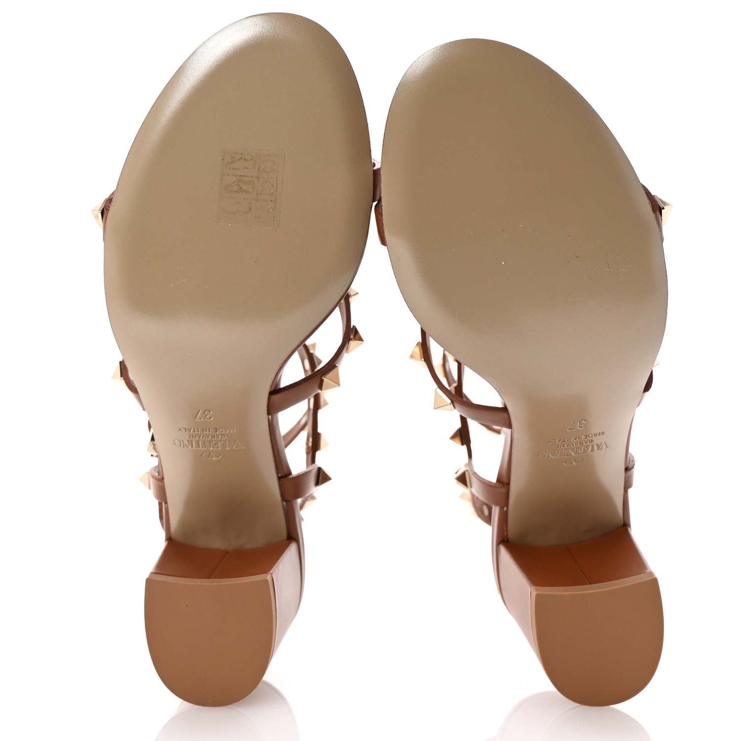 VALENTINO GARAVANI Calfskin Rockstud 60mm City Sandals 37