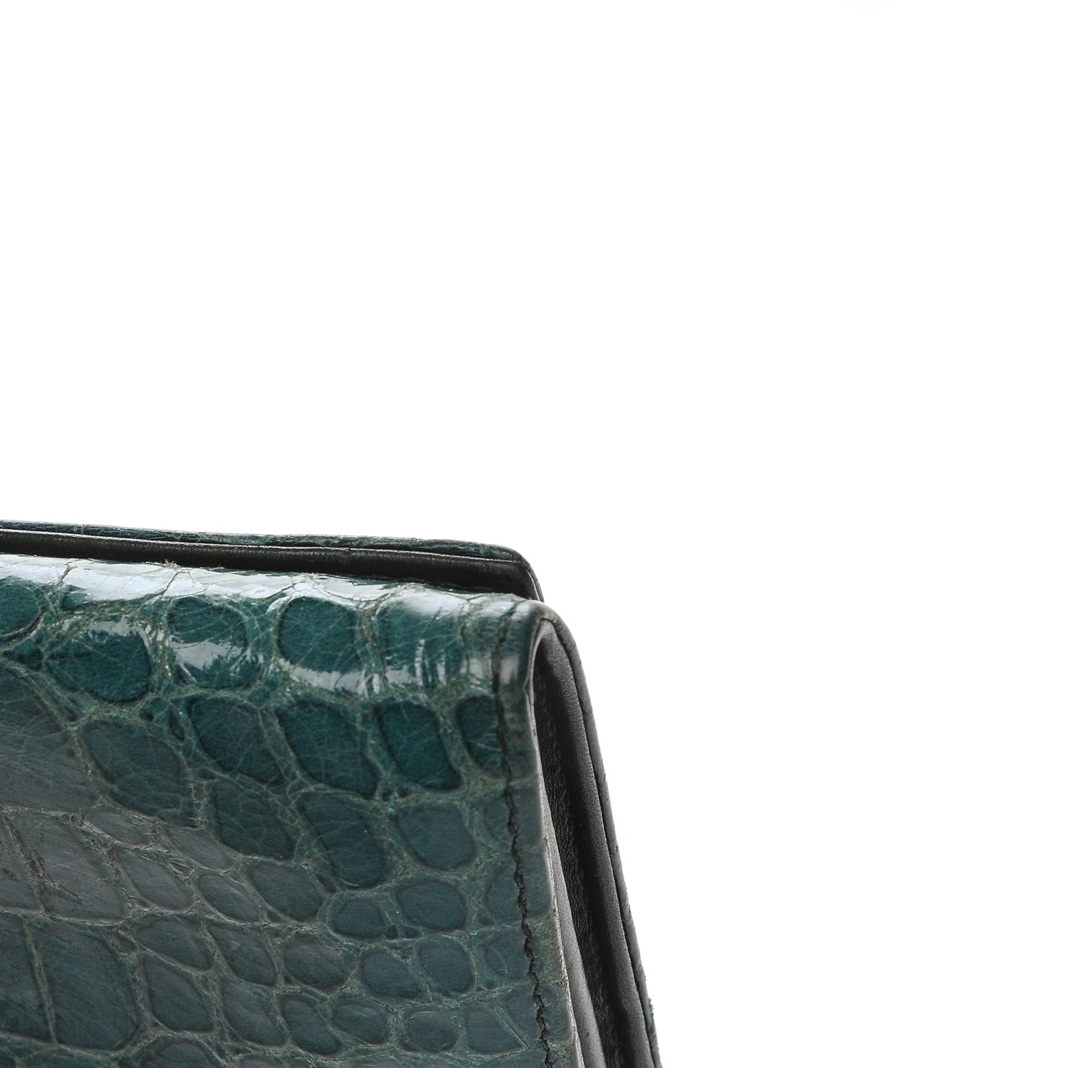 MIU MIU Patent Crocodile Embossed Continental Flap Wallet