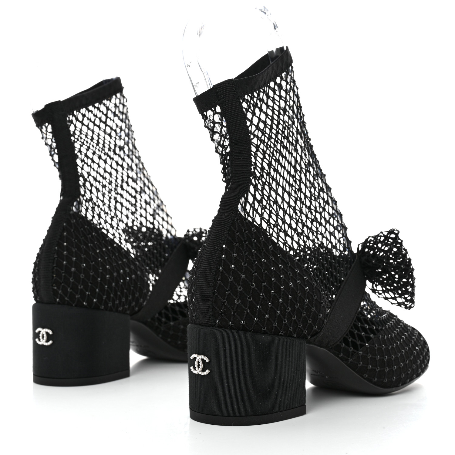CHANEL Resille Strass Kid Suede Patent Mary Jane Short Boots