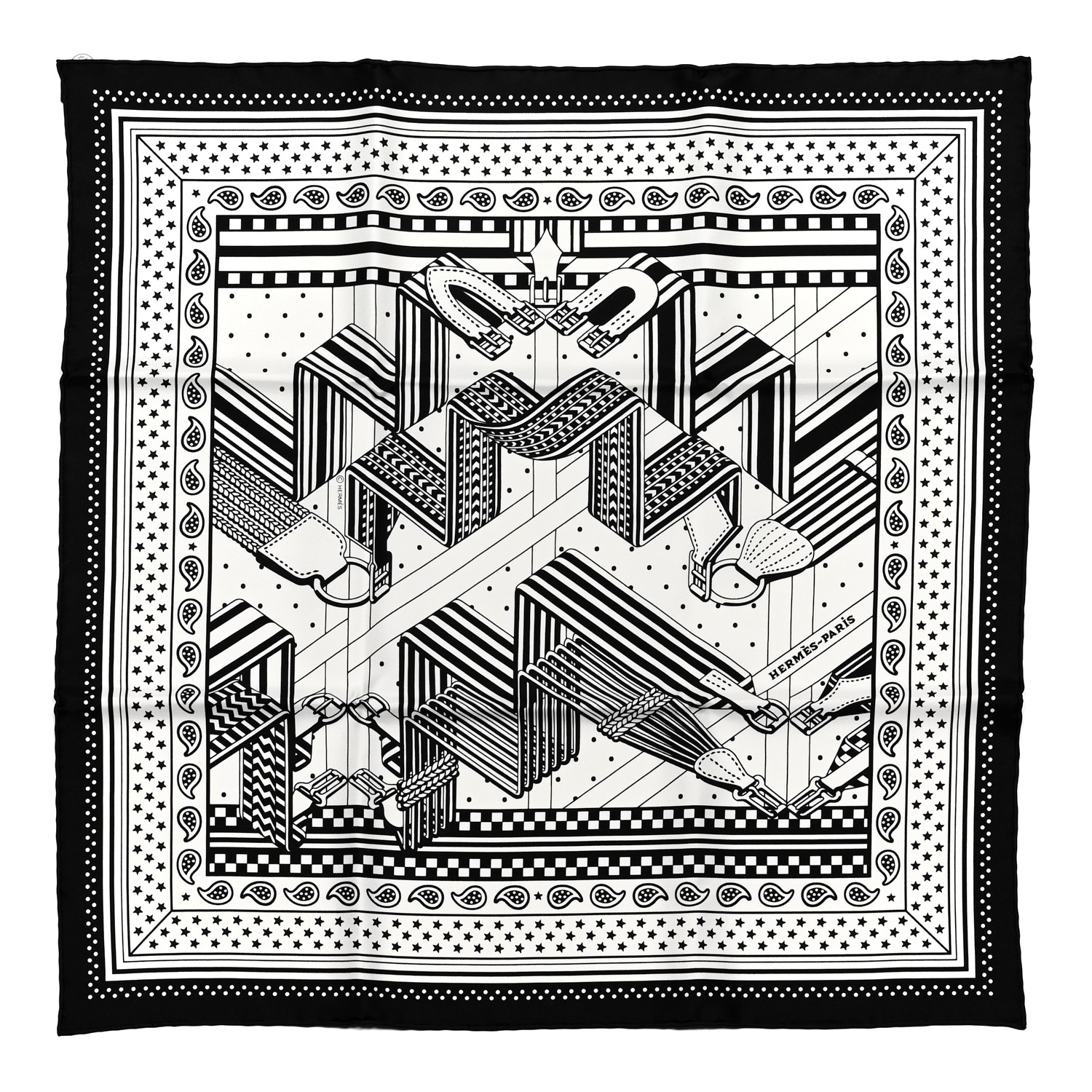 HERMES☆Claudia「Sangles en Zigzag Bandana」シュシュ Claudia 