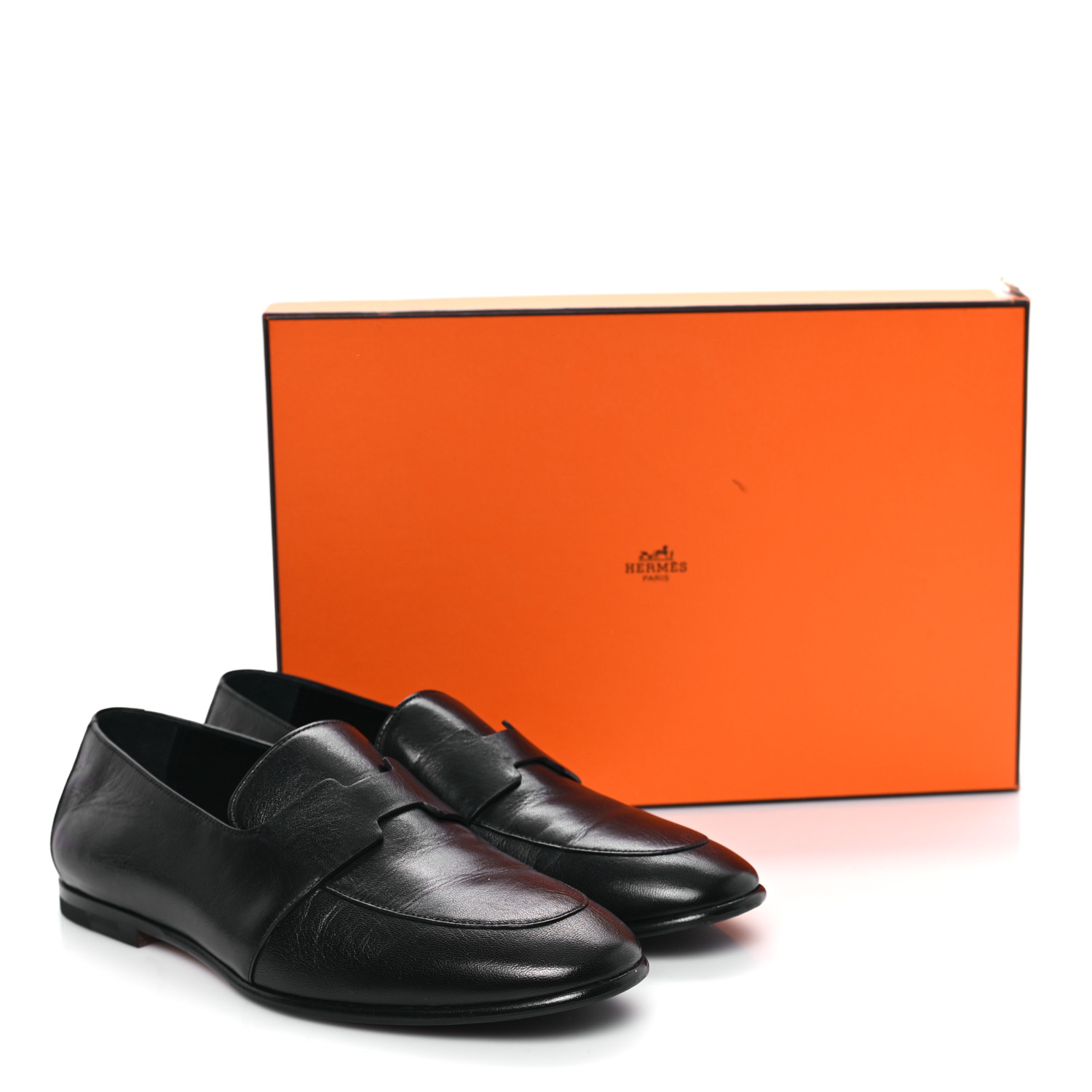 新品未着用！ HERMÉS  アンコラ　モカシン 36.5 HERMES Goatskin Womens Ancora Moccasin Loafers 36.5 Black