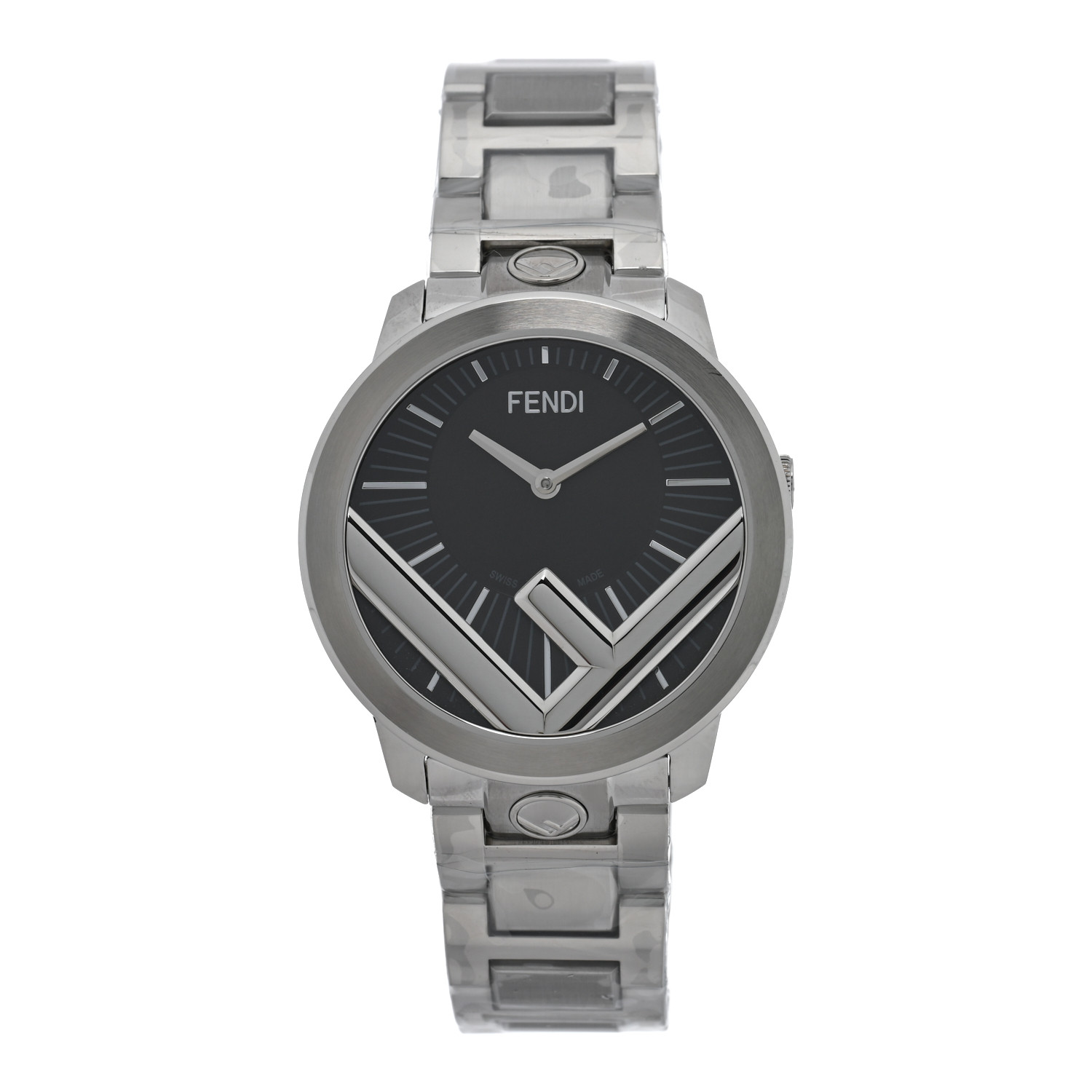 【FENDI】Run Away ブレスレット ウォッチ ブラック文字盤 36mm FENDI Stainless Steel 36mm Run Away Quartz Watch Black