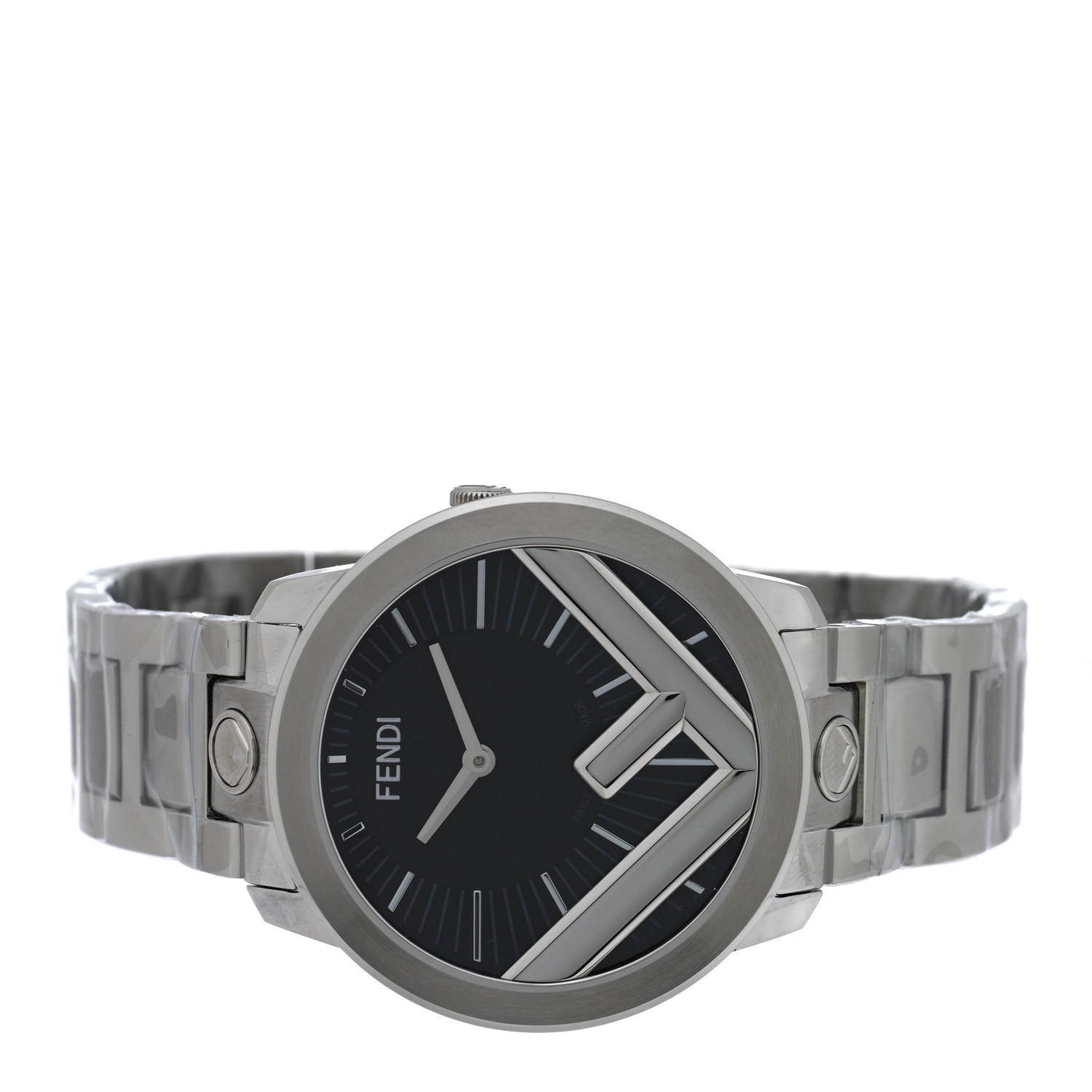 【FENDI】Run Away ブレスレット ウォッチ ブラック文字盤 36mm FENDI Stainless Steel 36mm Run Away Quartz Watch Black