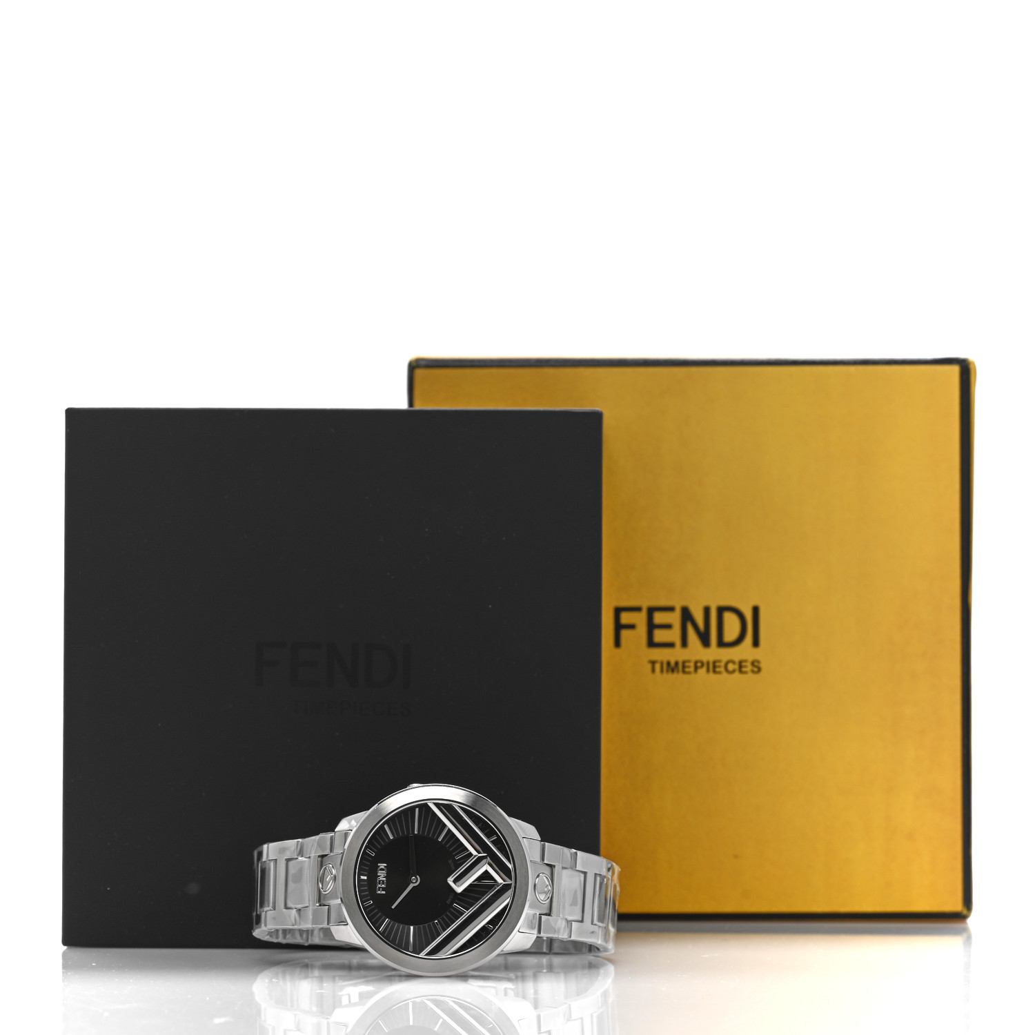 FENDI Stainless Steel 36mm Run Away Quartz Watch Black