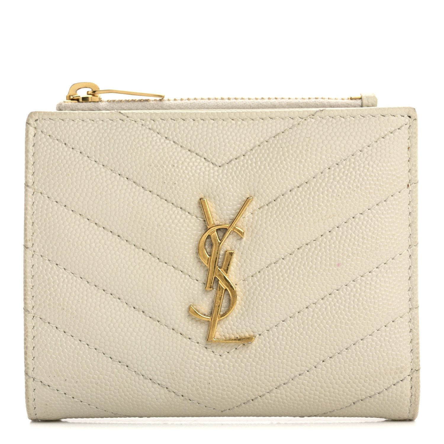 ヘアアクセサリー Saint Laurent Beige Monogram credit card holder Monogram leather card holder in beige - Saint Laurent