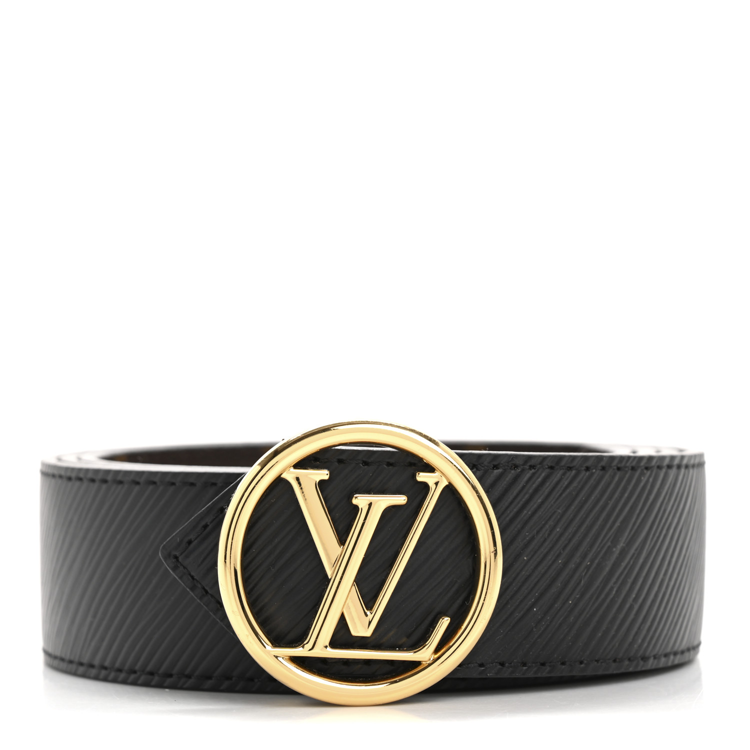 Louis Vuitton ブラック ベルト　エピ LOUIS VUITTON Monogram Epi 35mm LV Circle Reversible Belt 95