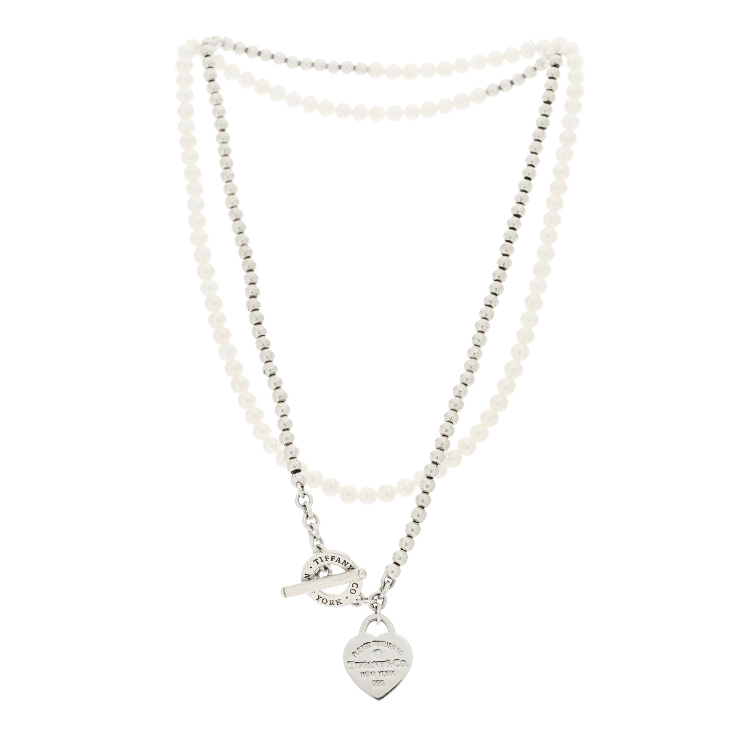 【TATIANA】(Silver925) Heart Inside Pearl Necklace 追跡送 TATIANA] 韓国☆SILVER925☆Heart inside pearl Necklace