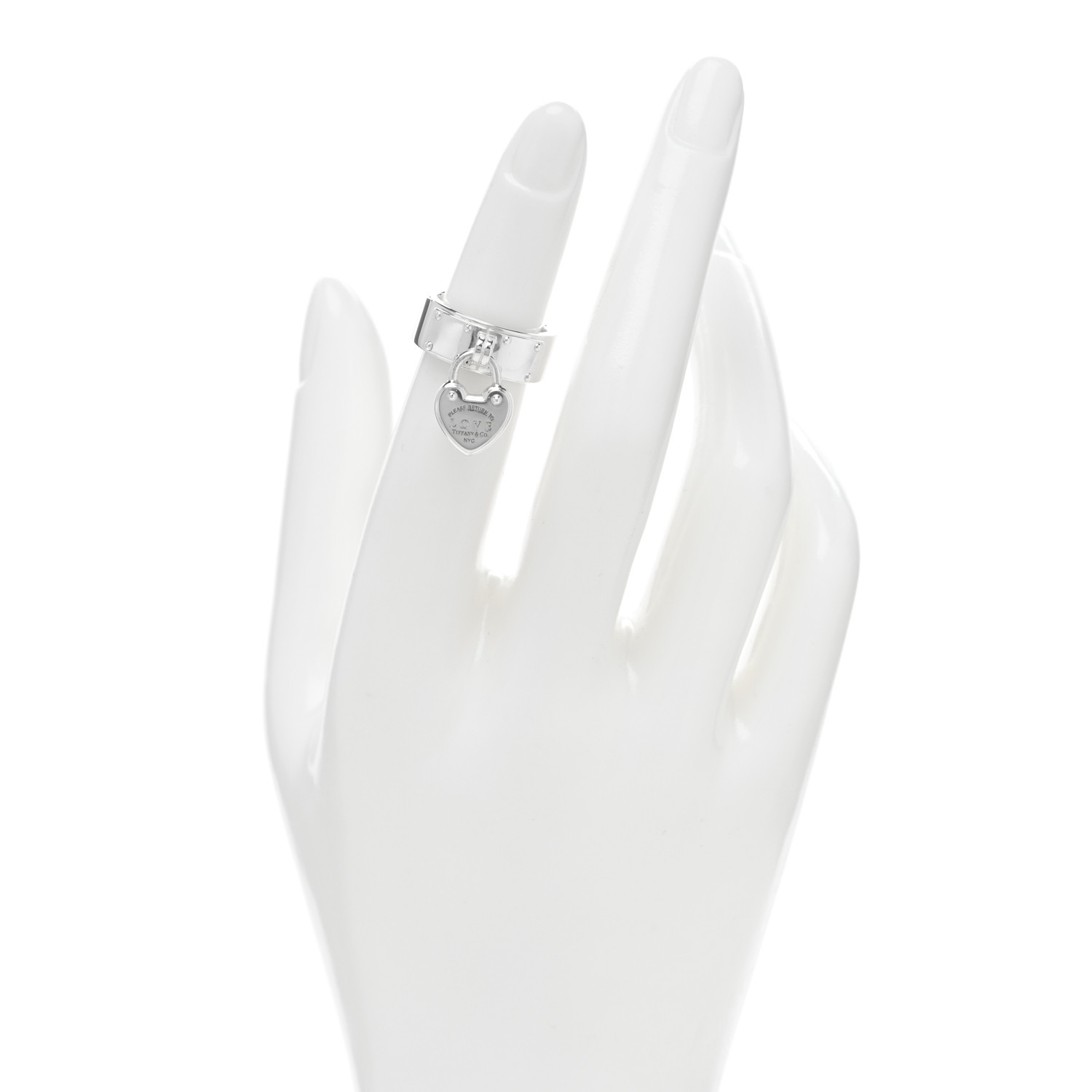 TIFFANY Sterling Silver Return To Tiffany Lock Love Ring 46